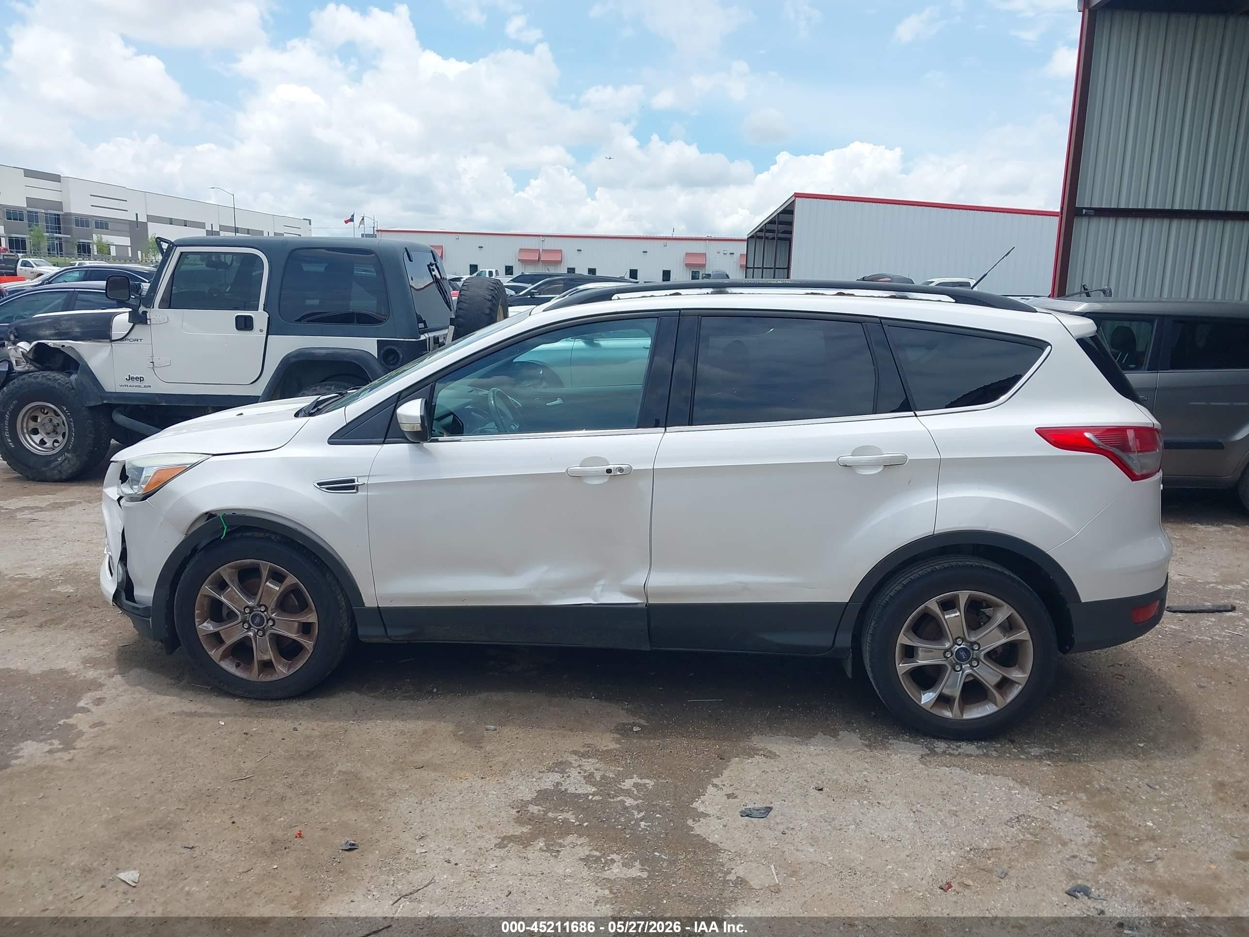 2013 Ford Escape Sel White vin: 1FMCU0HX6DUD68647