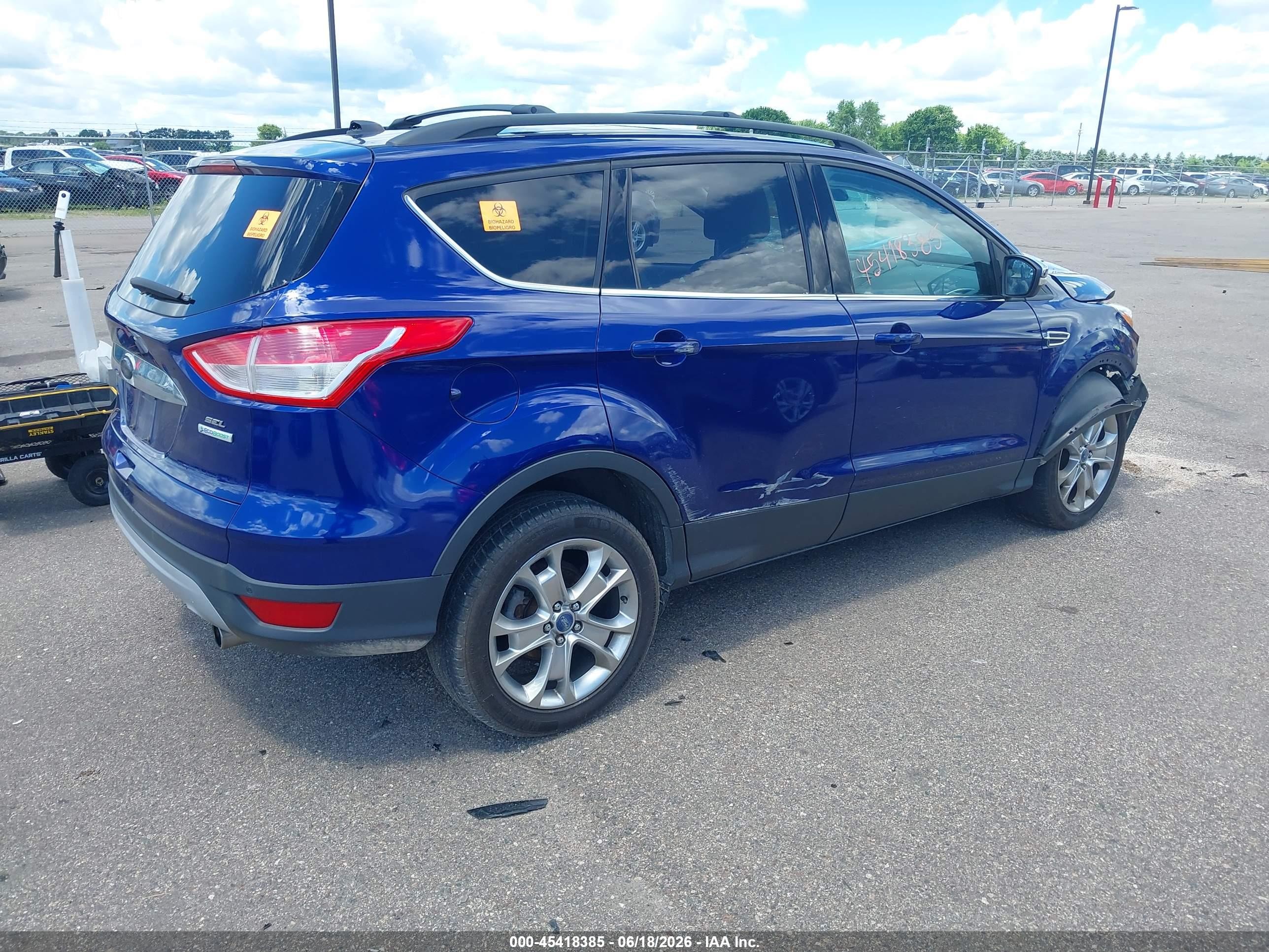 2013 Ford Escape Sel Blue vin: 1FMCU0HX8DUB08430