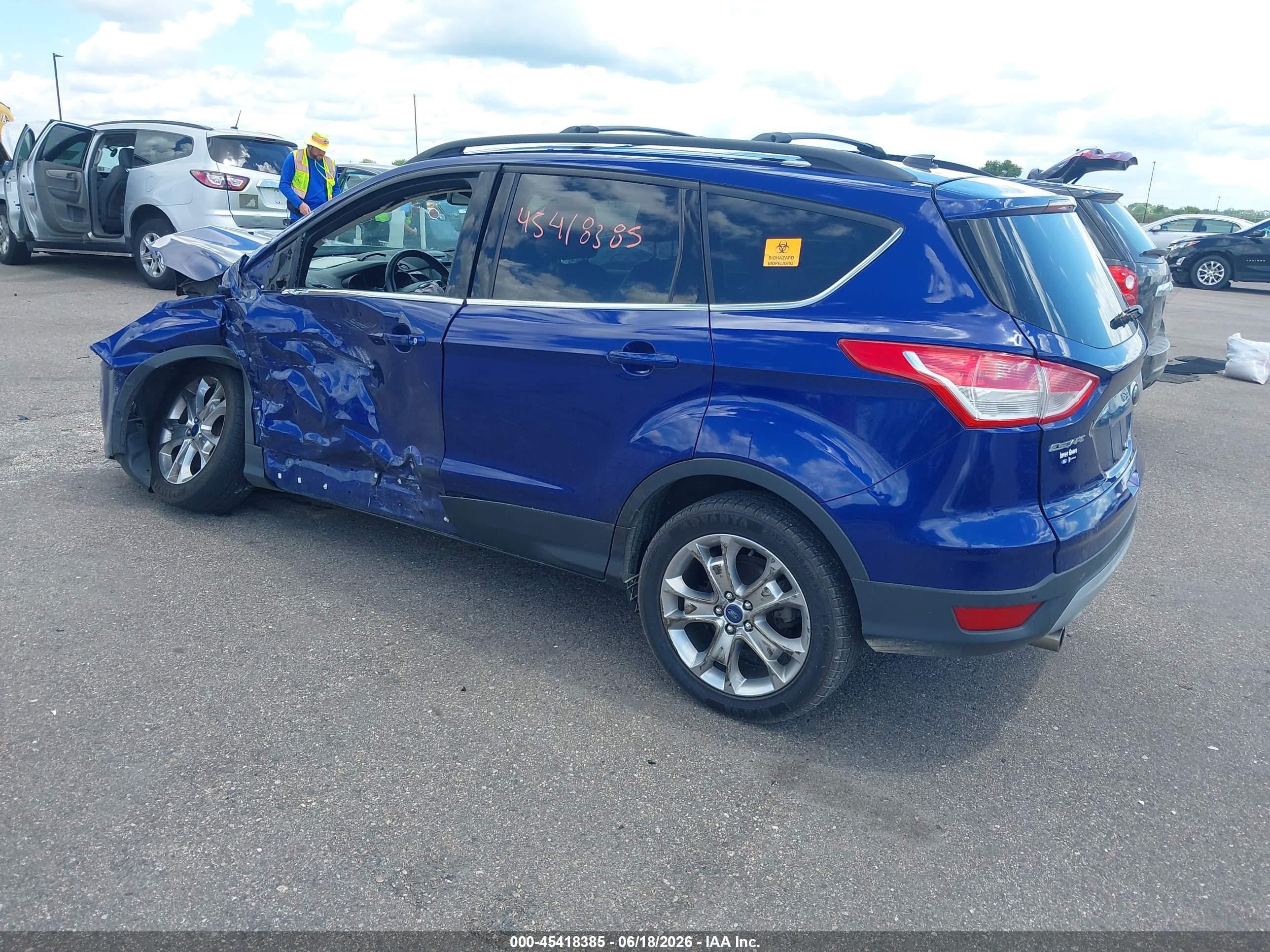 2013 Ford Escape Sel Blue vin: 1FMCU0HX8DUB08430