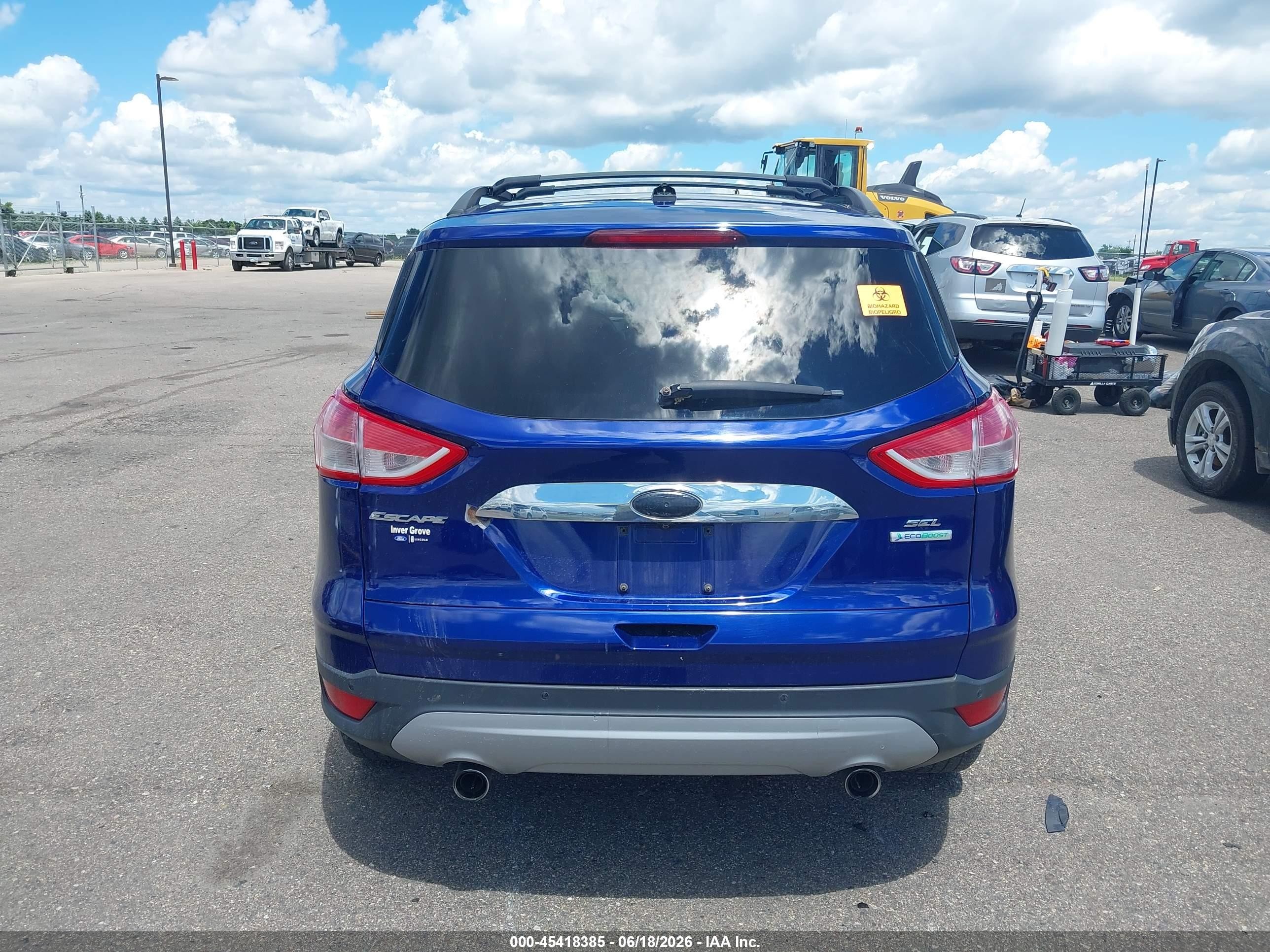 2013 Ford Escape Sel Blue vin: 1FMCU0HX8DUB08430