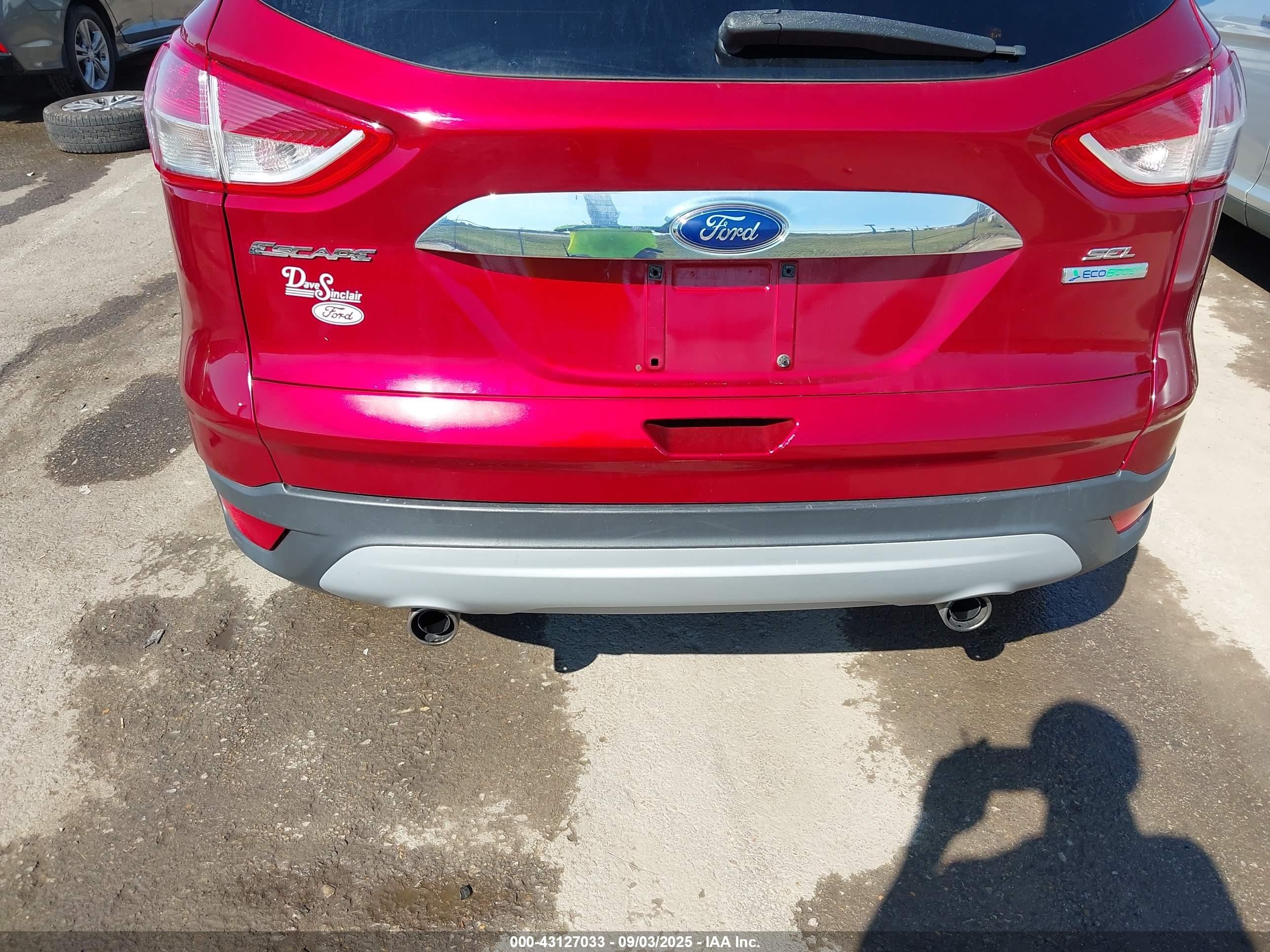 2013 Ford Escape Sel Red vin: 1FMCU0HX8DUC20368
