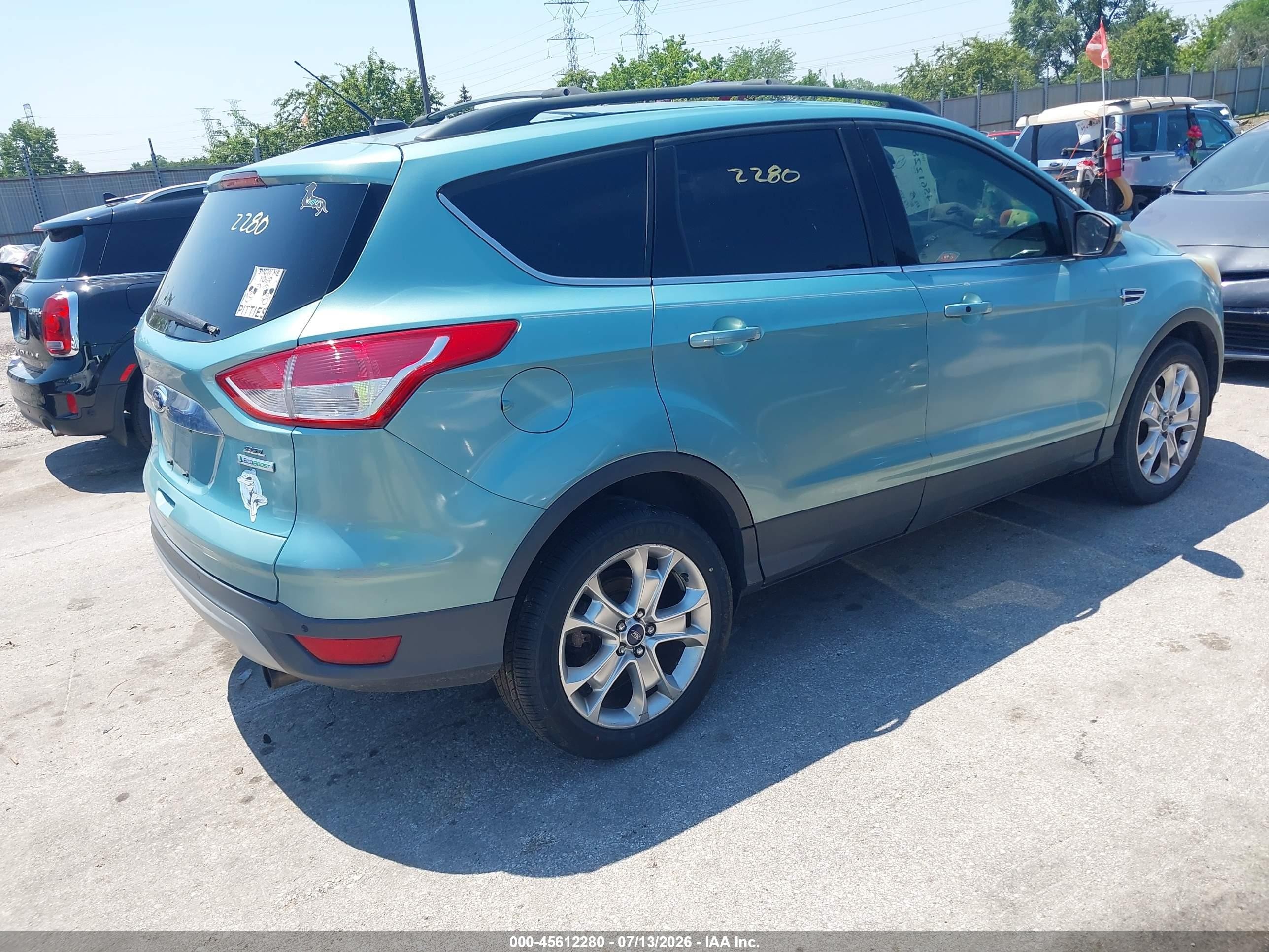 2013 Ford Escape Sel Бирюзовый vin: 1FMCU0HX8DUD23516