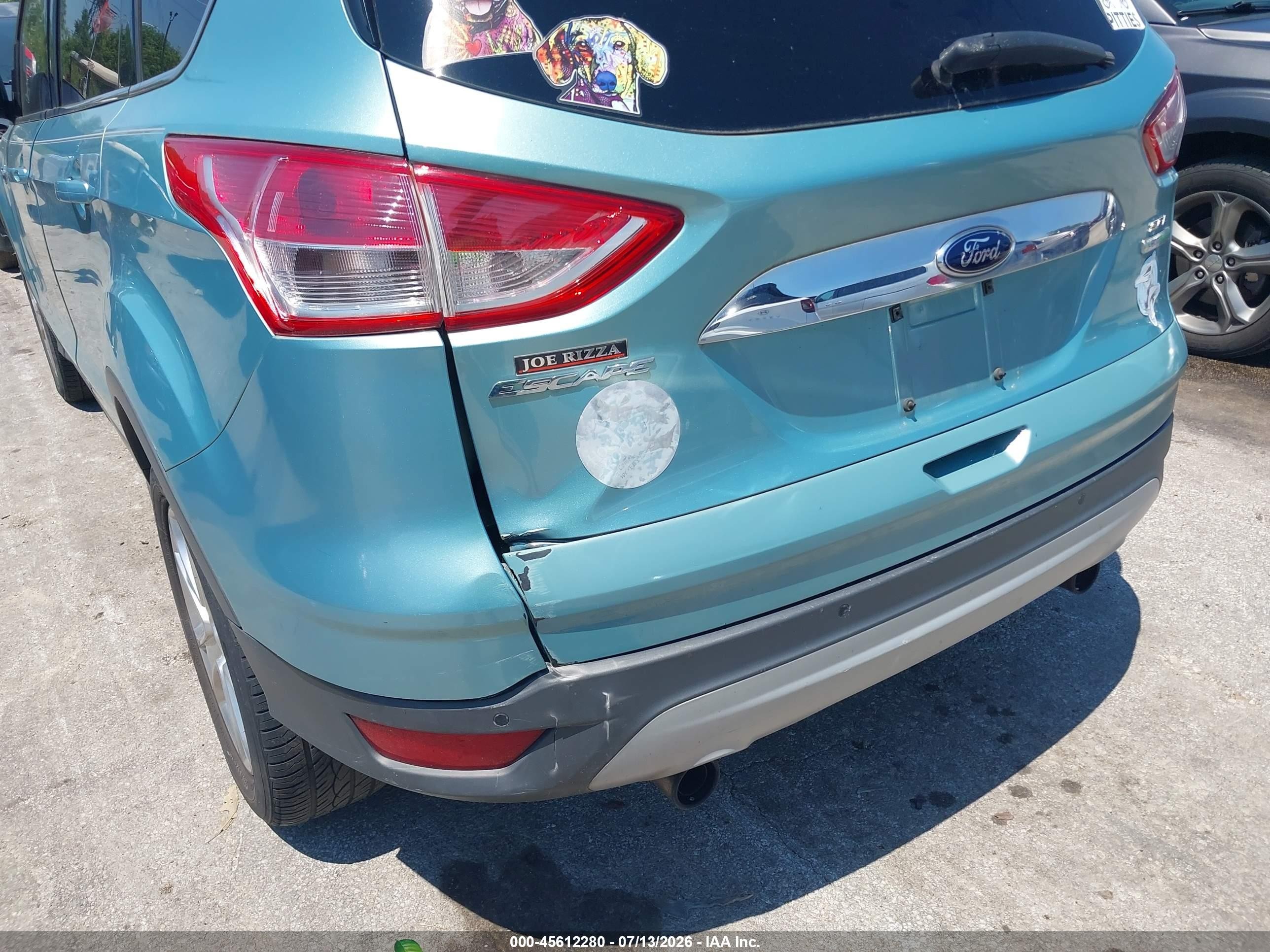 2013 Ford Escape Sel Бирюзовый vin: 1FMCU0HX8DUD23516