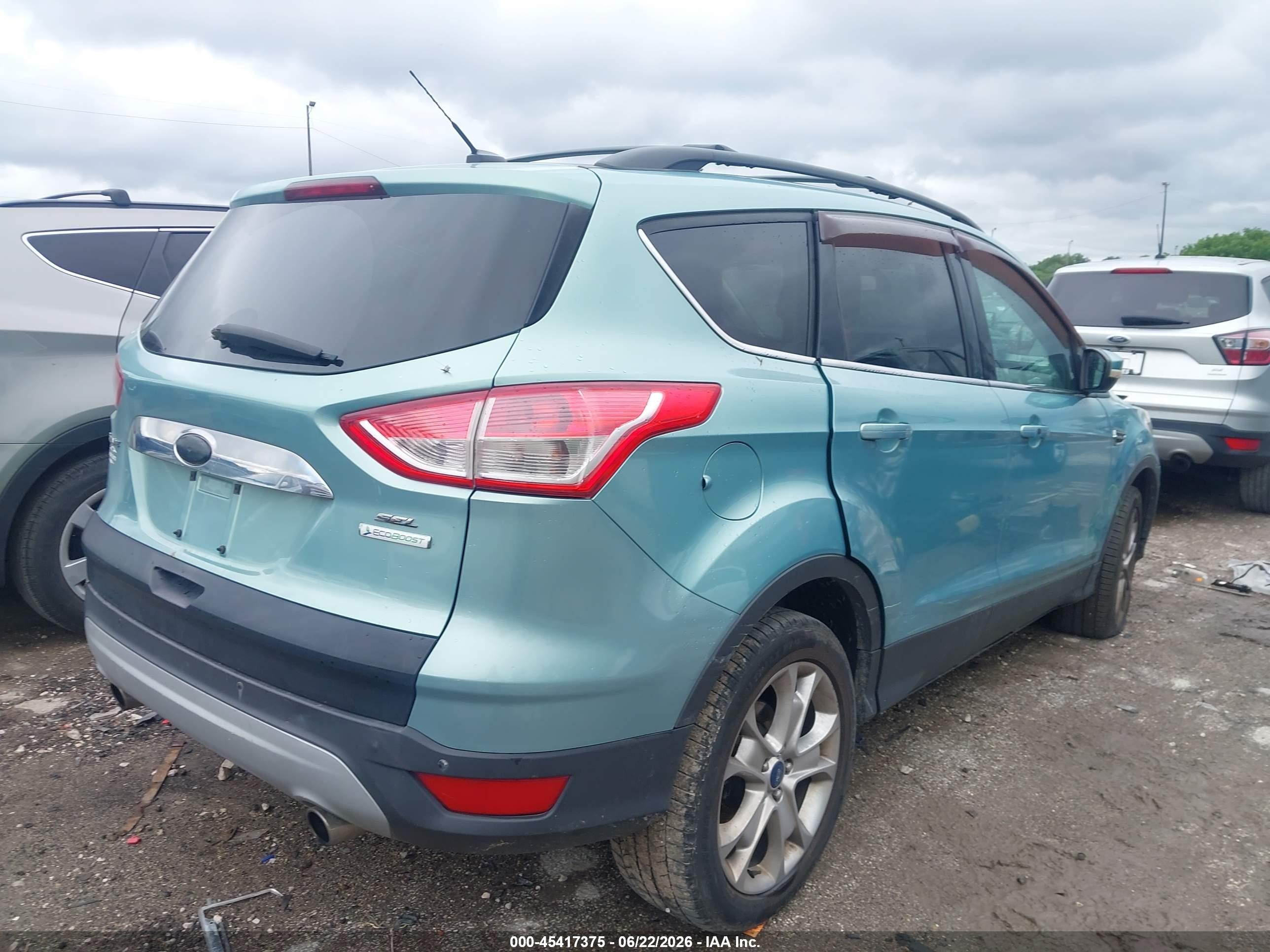2013 Ford Escape Sel Light Blue vin: 1FMCU0HX8DUD51154
