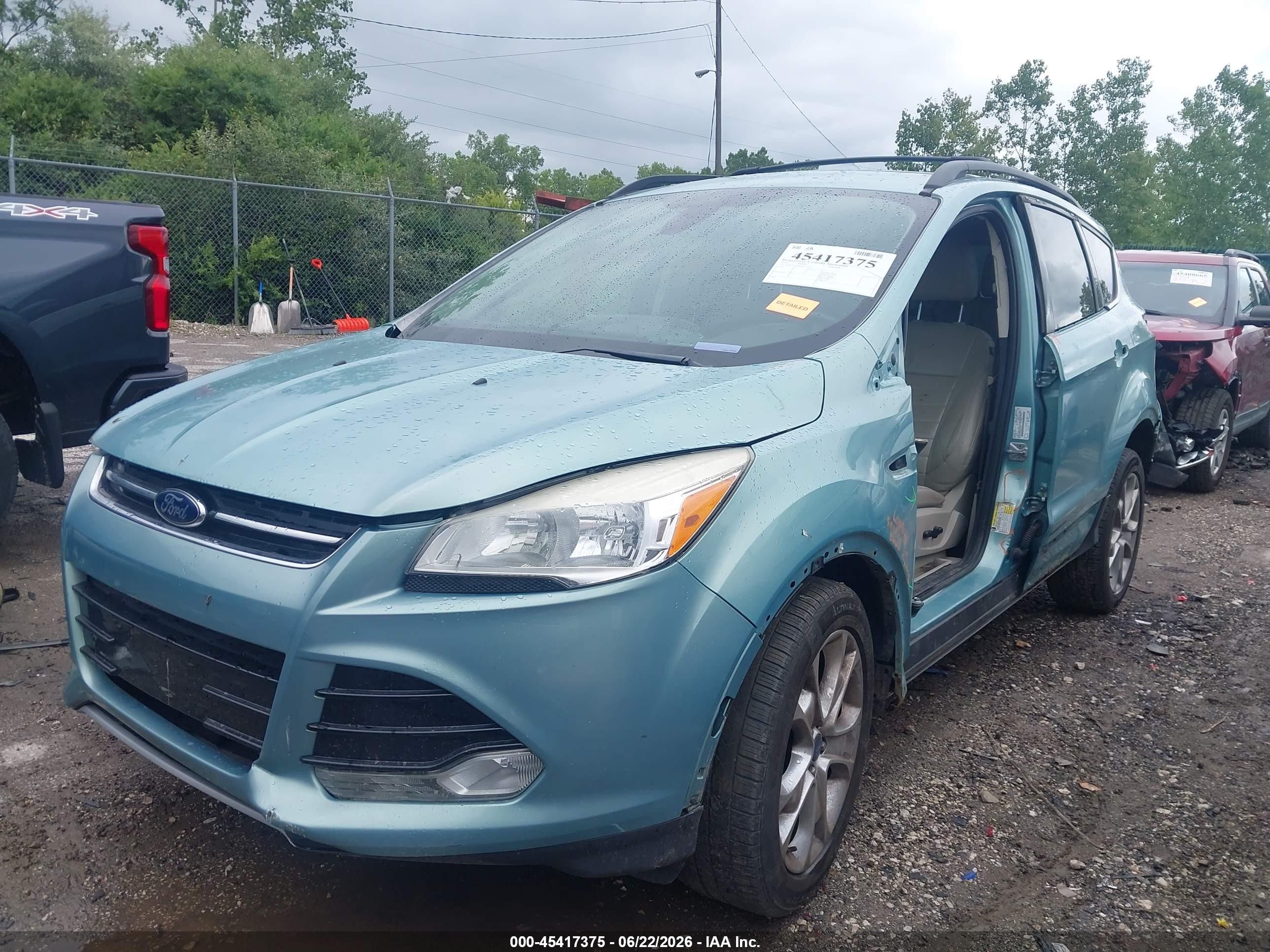 2013 Ford Escape Sel Light Blue vin: 1FMCU0HX8DUD51154
