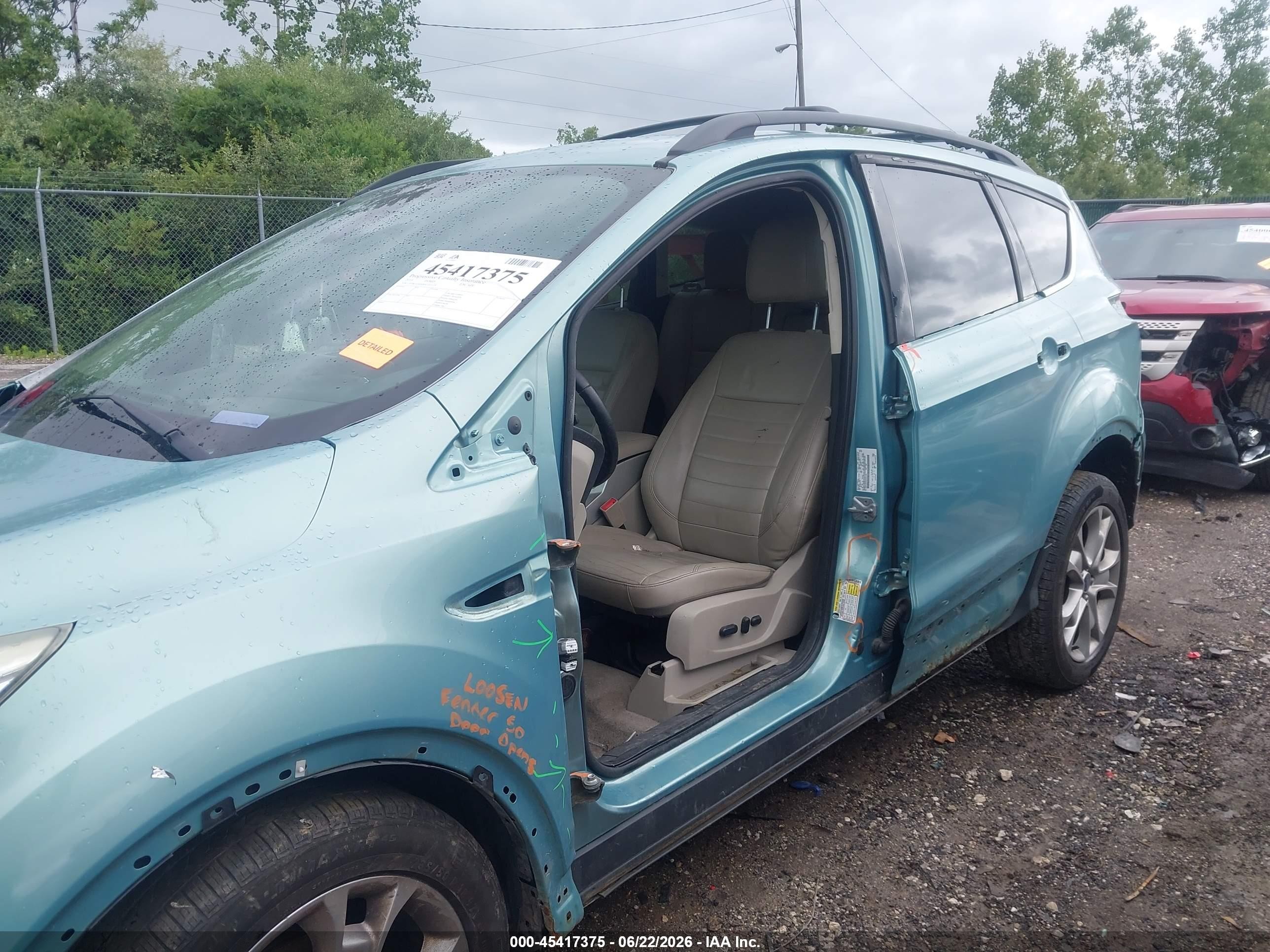 2013 Ford Escape Sel Light Blue vin: 1FMCU0HX8DUD51154
