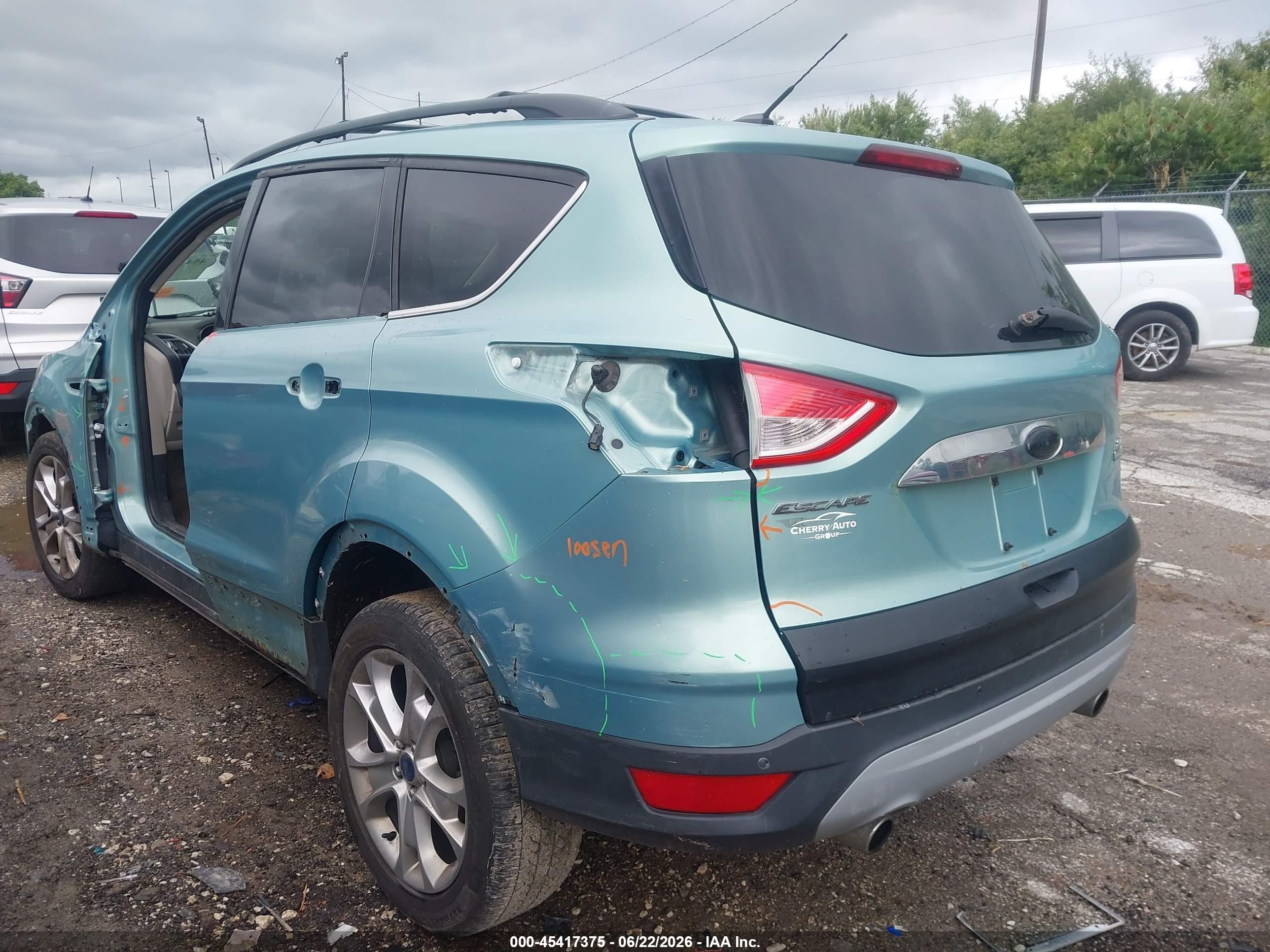 2013 Ford Escape Sel Light Blue vin: 1FMCU0HX8DUD51154
