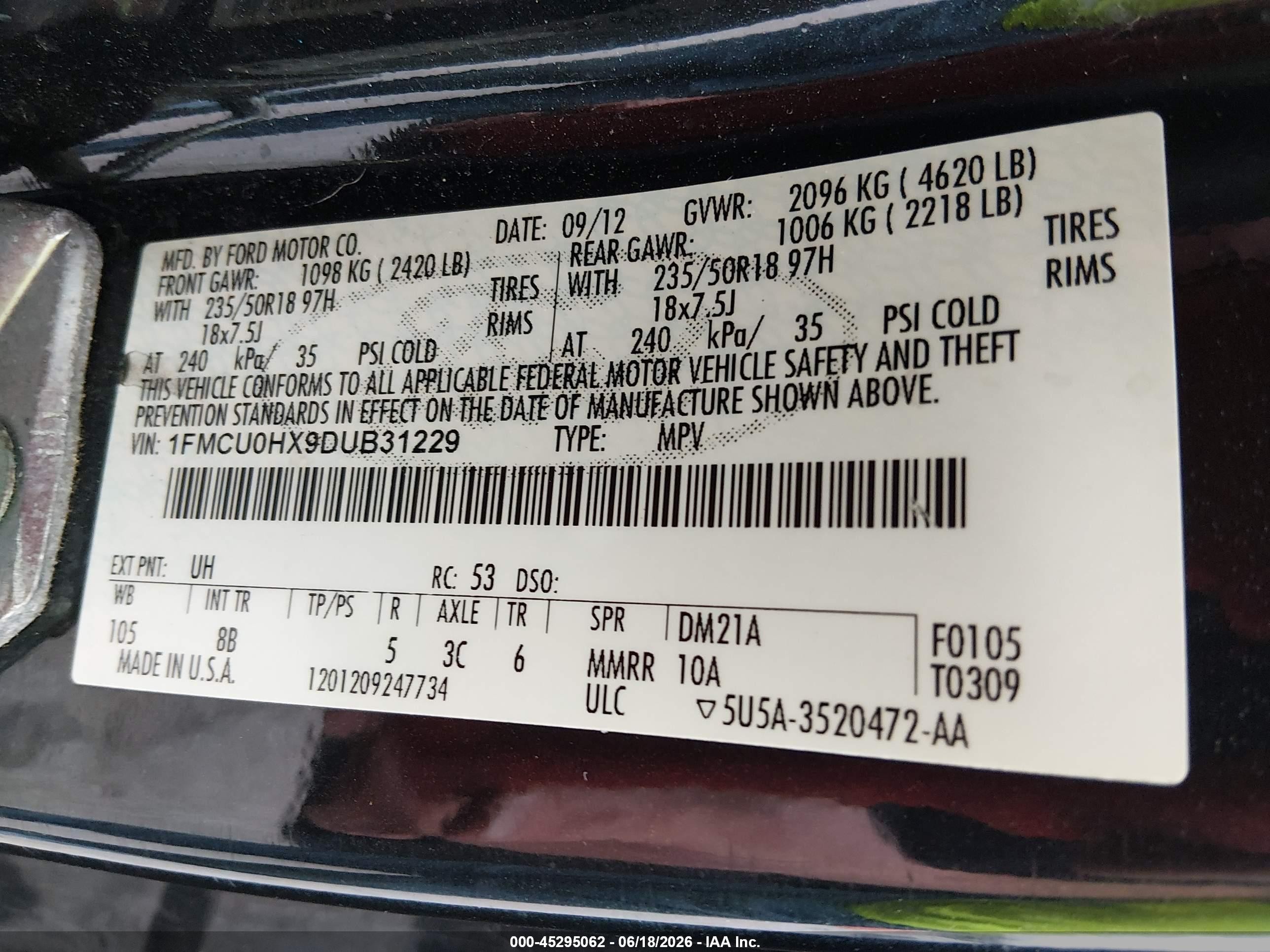 2013 Ford Escape Sel Черный vin: 1FMCU0HX9DUB31229