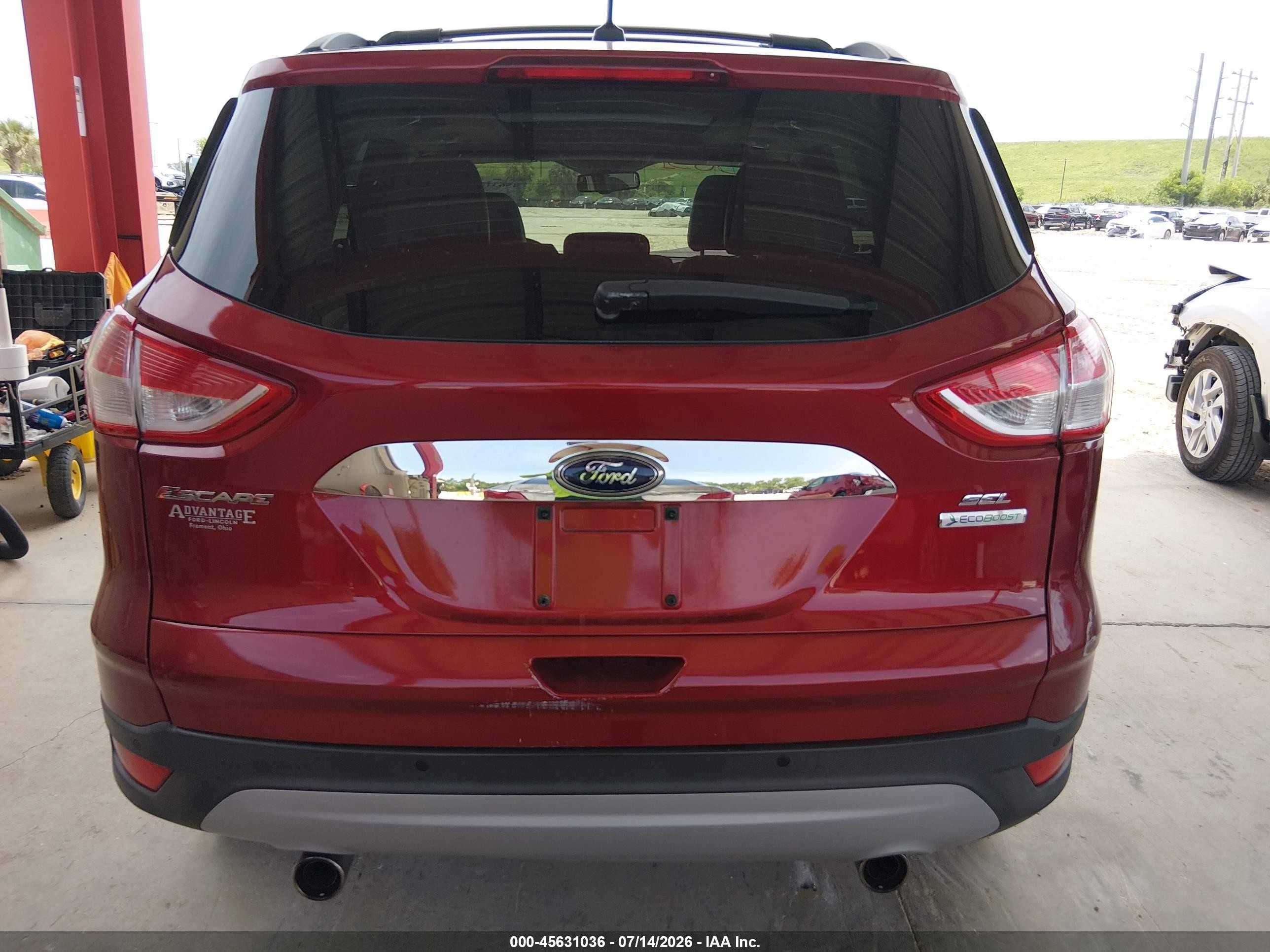 2013 Ford Escape Sel Red vin: 1FMCU0HX9DUB80916