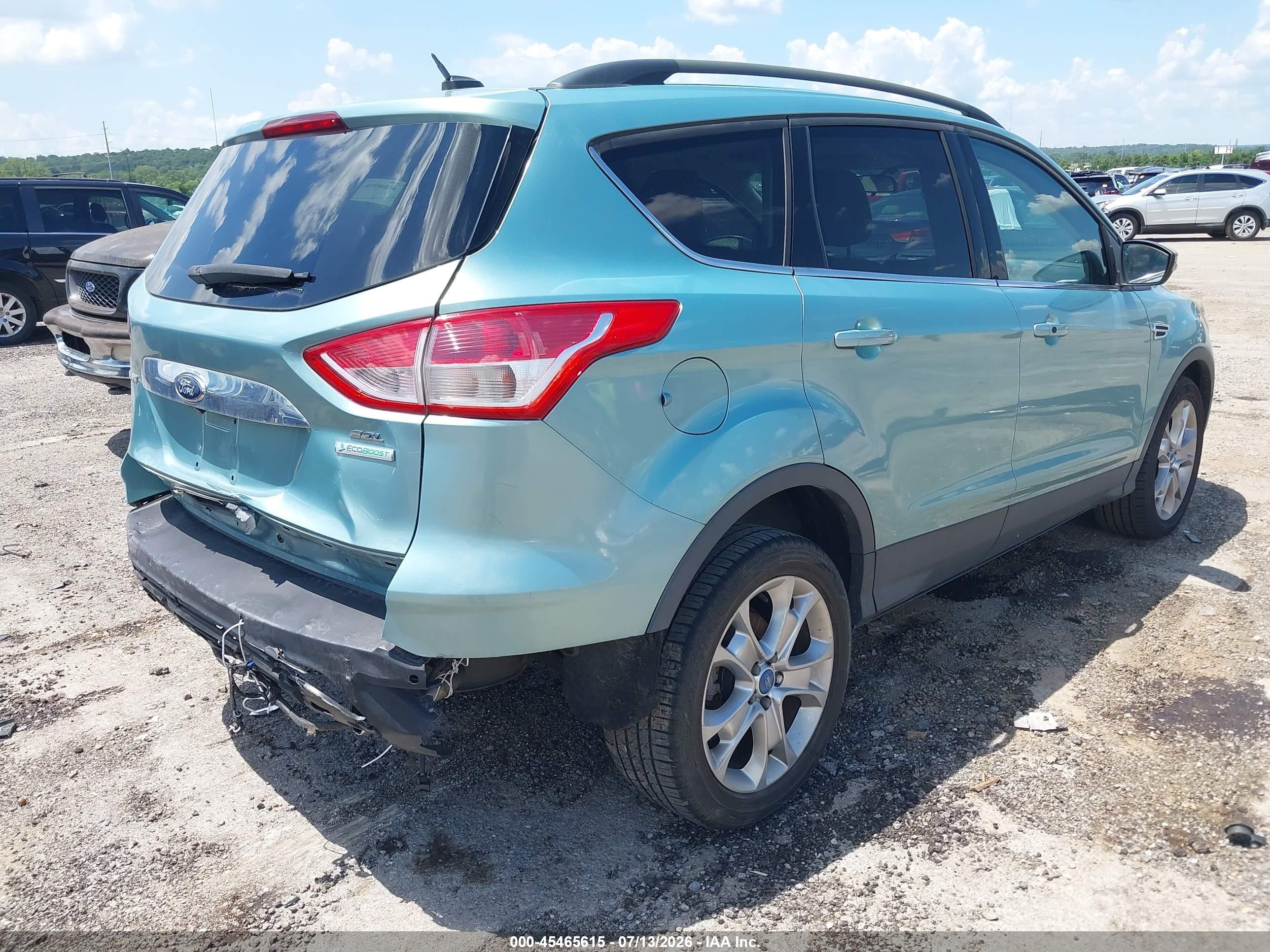 2013 Ford Escape Sel Green vin: 1FMCU0HXXDUB78754