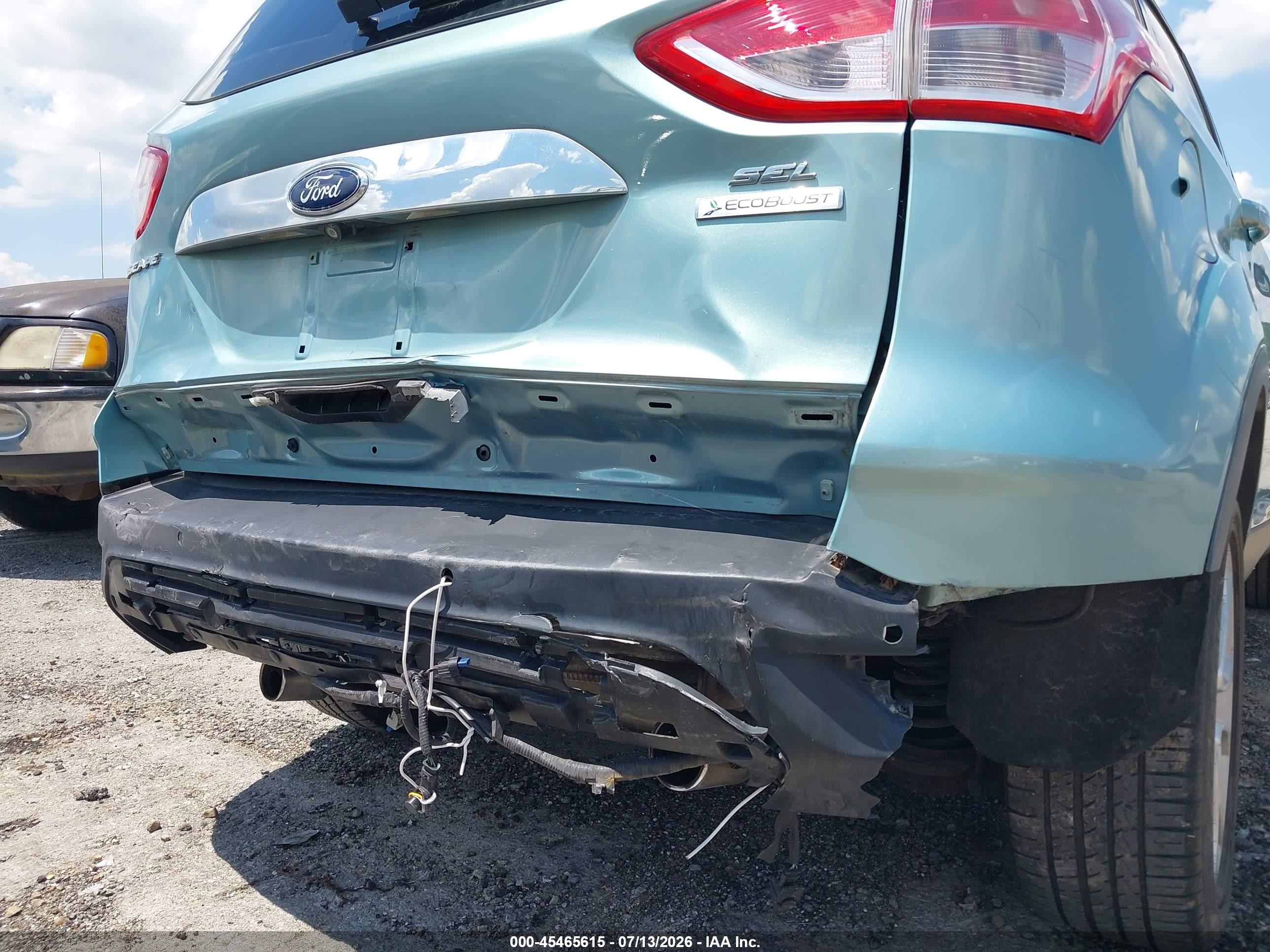 2013 Ford Escape Sel Green vin: 1FMCU0HXXDUB78754