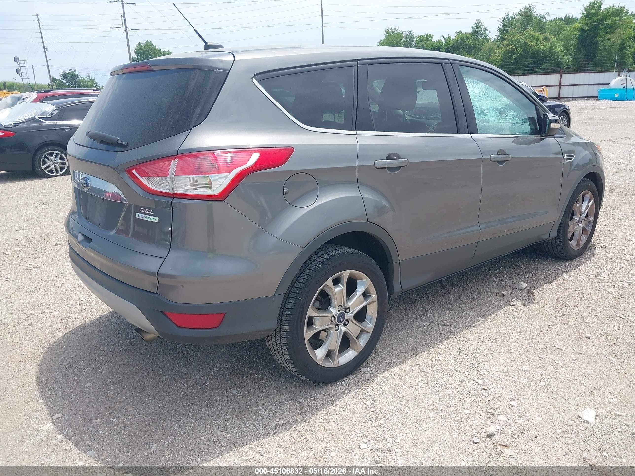 2013 Ford Escape Sel Gray vin: 1FMCU0HXXDUD54279