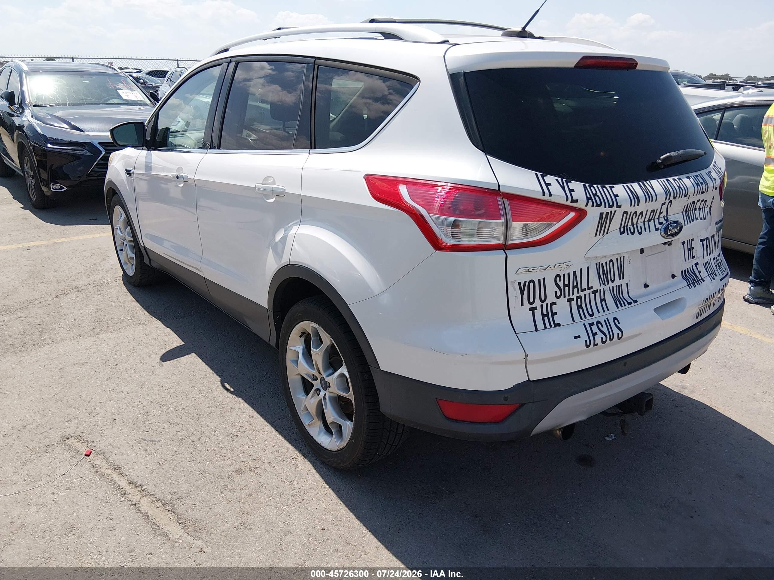 2013 Ford Escape Titanium White vin: 1FMCU0J90DUB14878