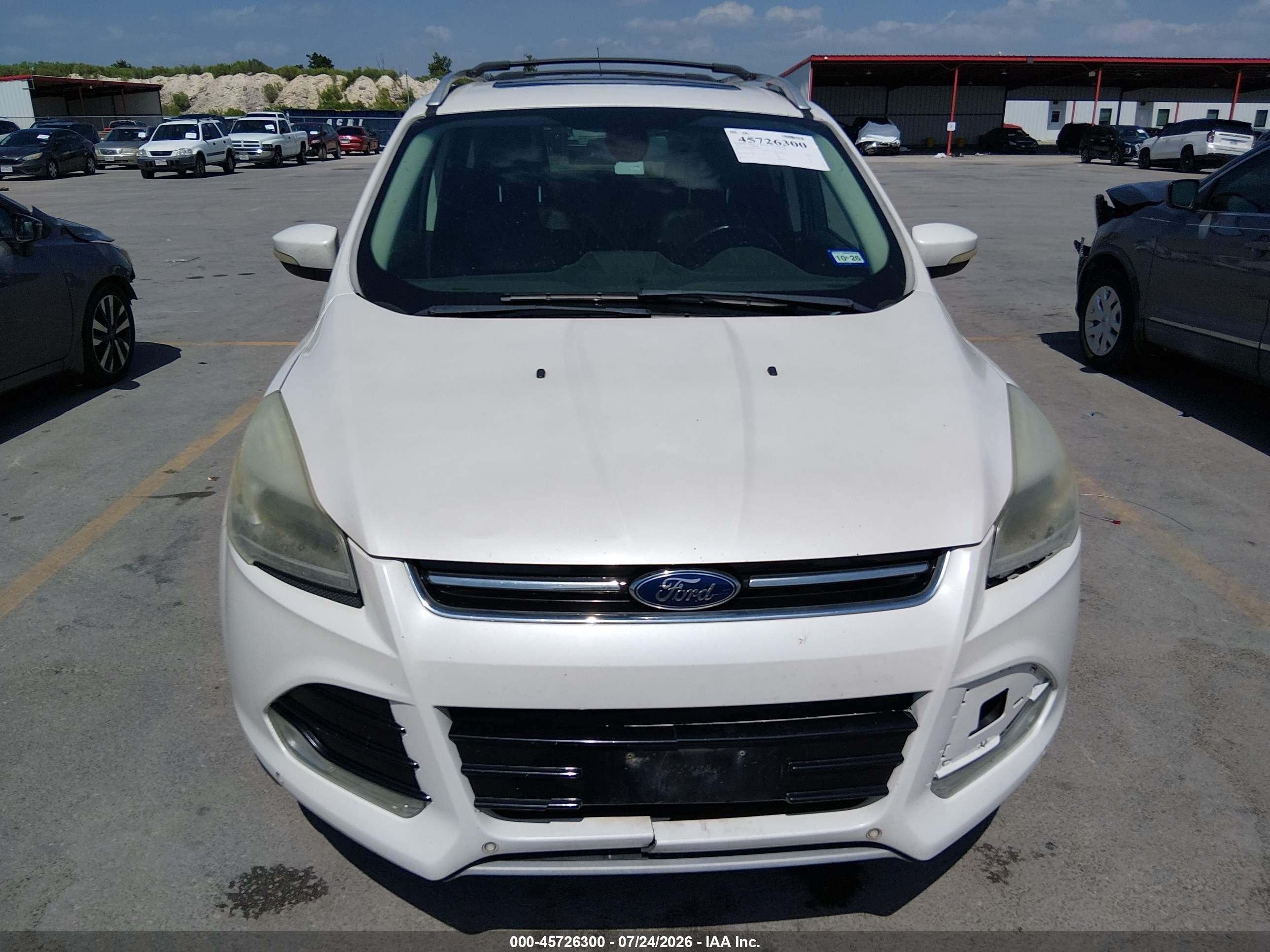 2013 Ford Escape Titanium White vin: 1FMCU0J90DUB14878