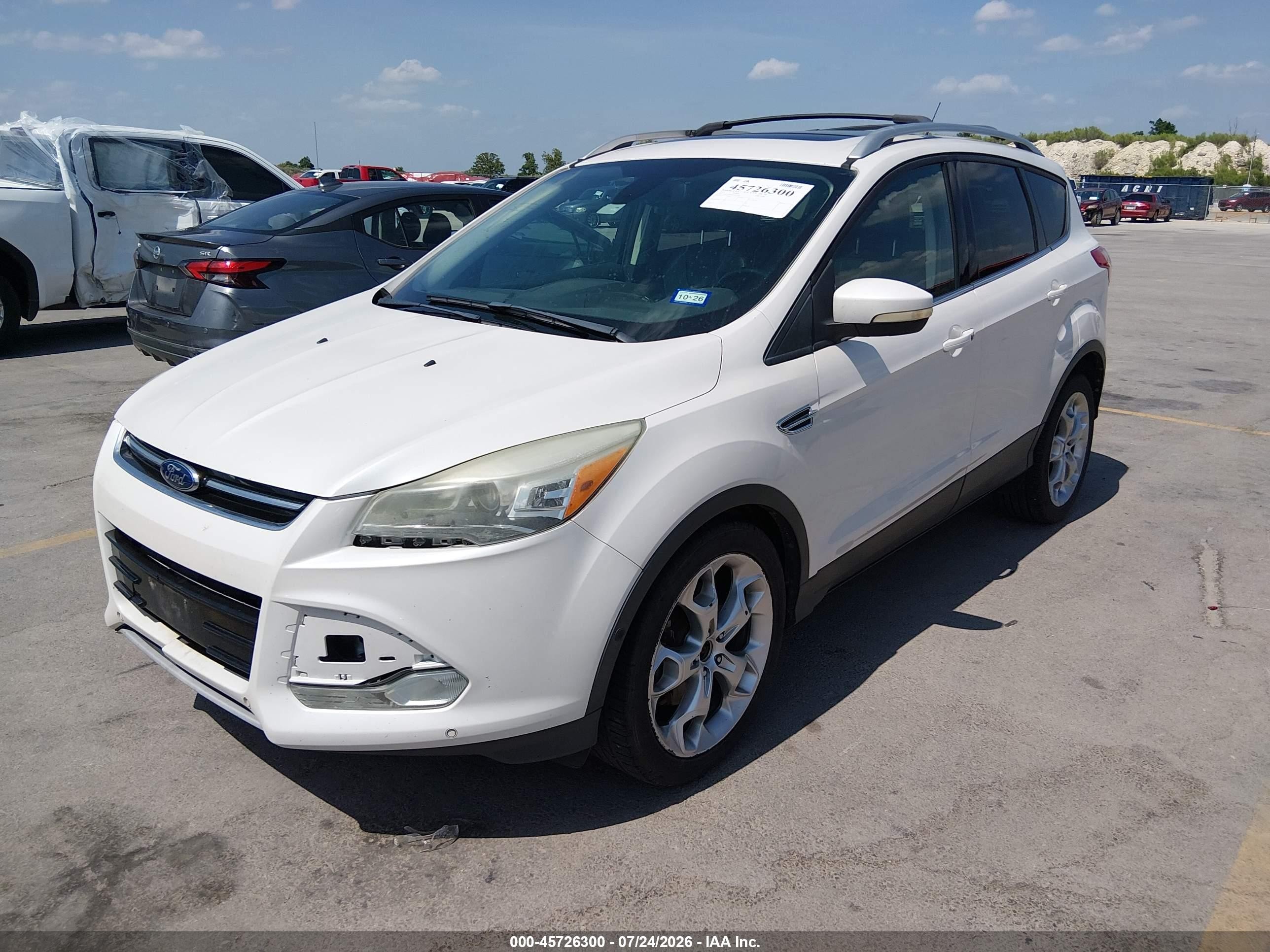 2013 Ford Escape Titanium White vin: 1FMCU0J90DUB14878