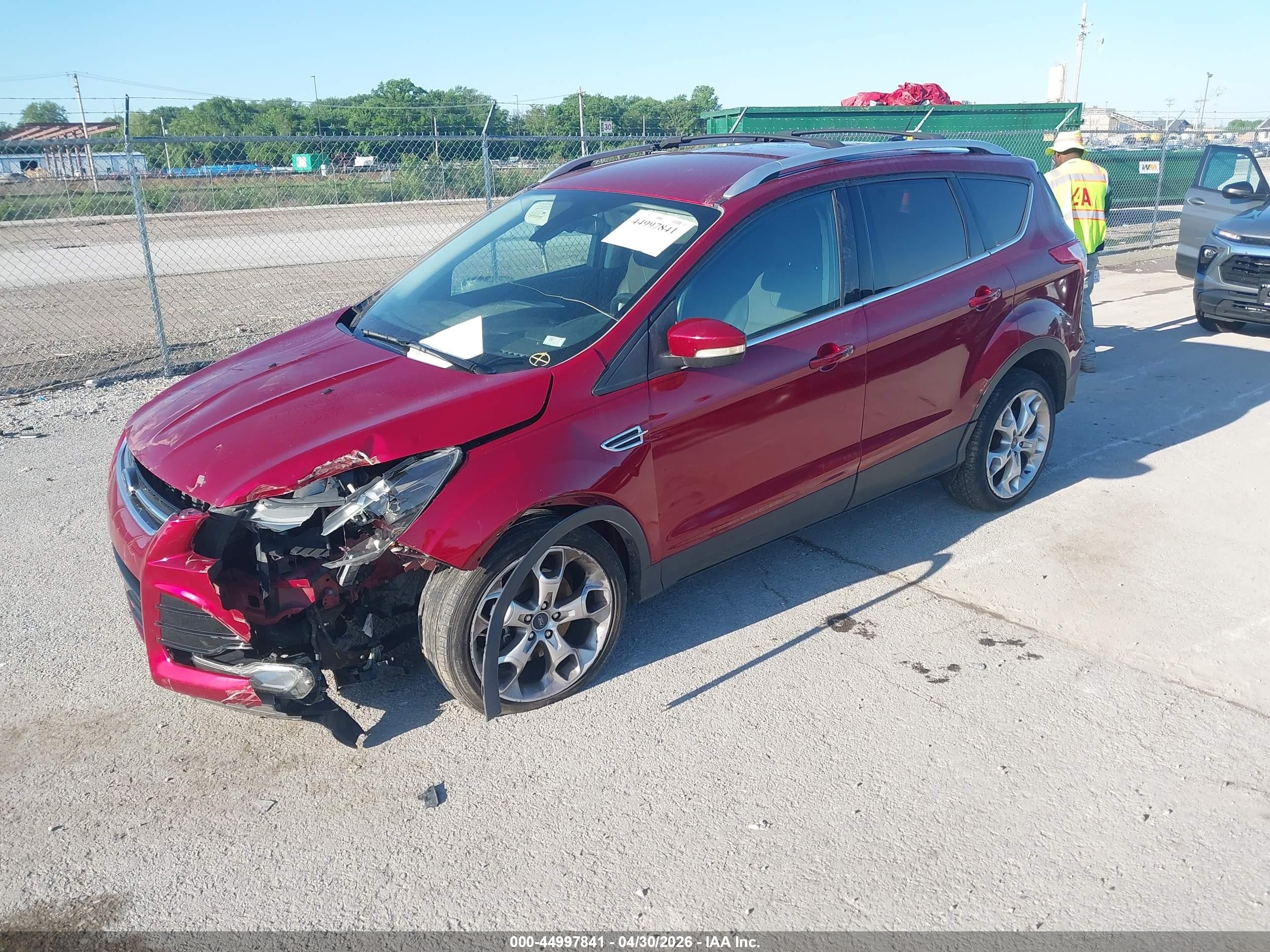 2013 Ford Escape Titanium Red vin: 1FMCU0J90DUD77677