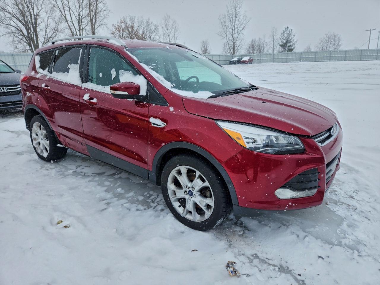 2014 Ford Escape Titanium Red vin: 1FMCU0J90EUB96693