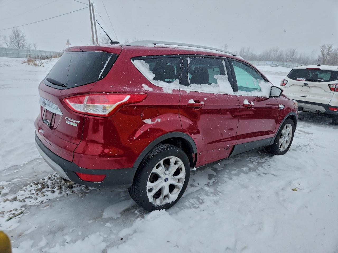 2014 Ford Escape Titanium Red vin: 1FMCU0J90EUB96693