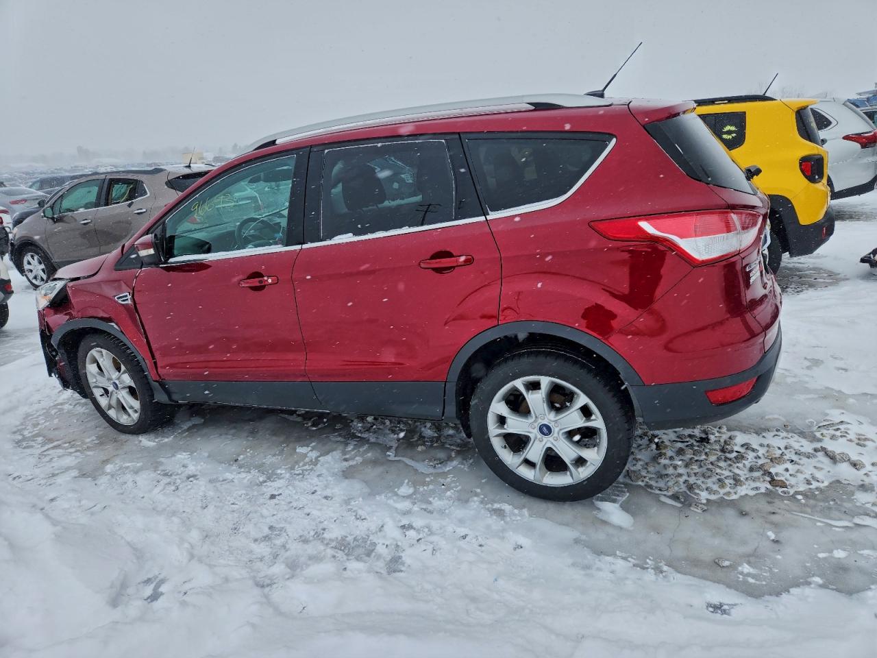 2014 Ford Escape Titanium Red vin: 1FMCU0J90EUB96693
