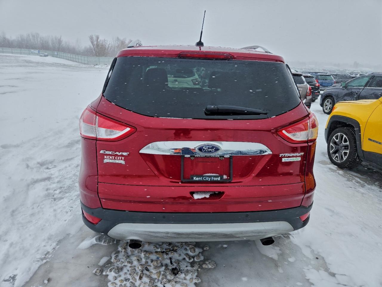 2014 Ford Escape Titanium Red vin: 1FMCU0J90EUB96693