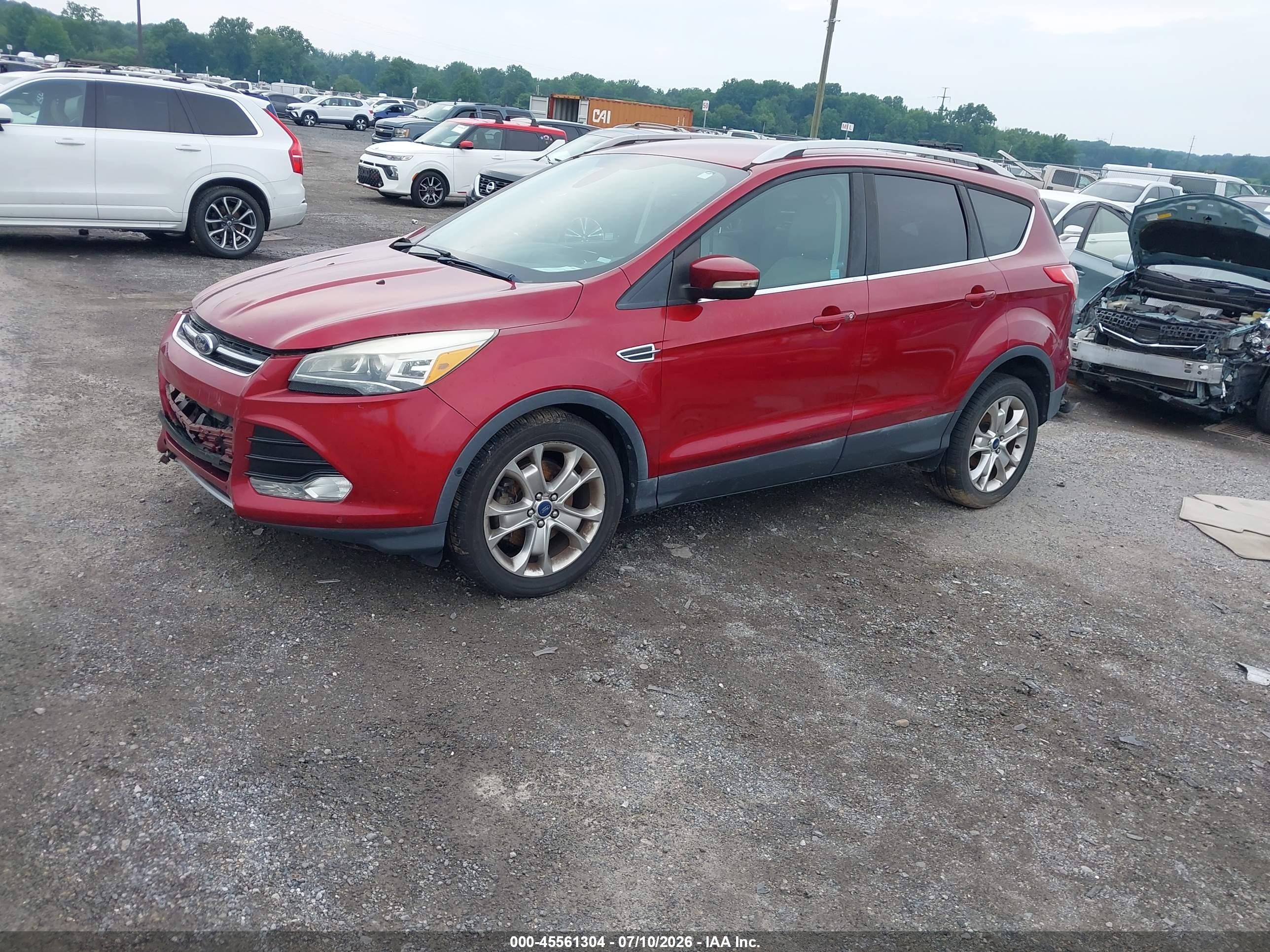 2014 Ford Escape Titanium Red vin: 1FMCU0J90EUC15842