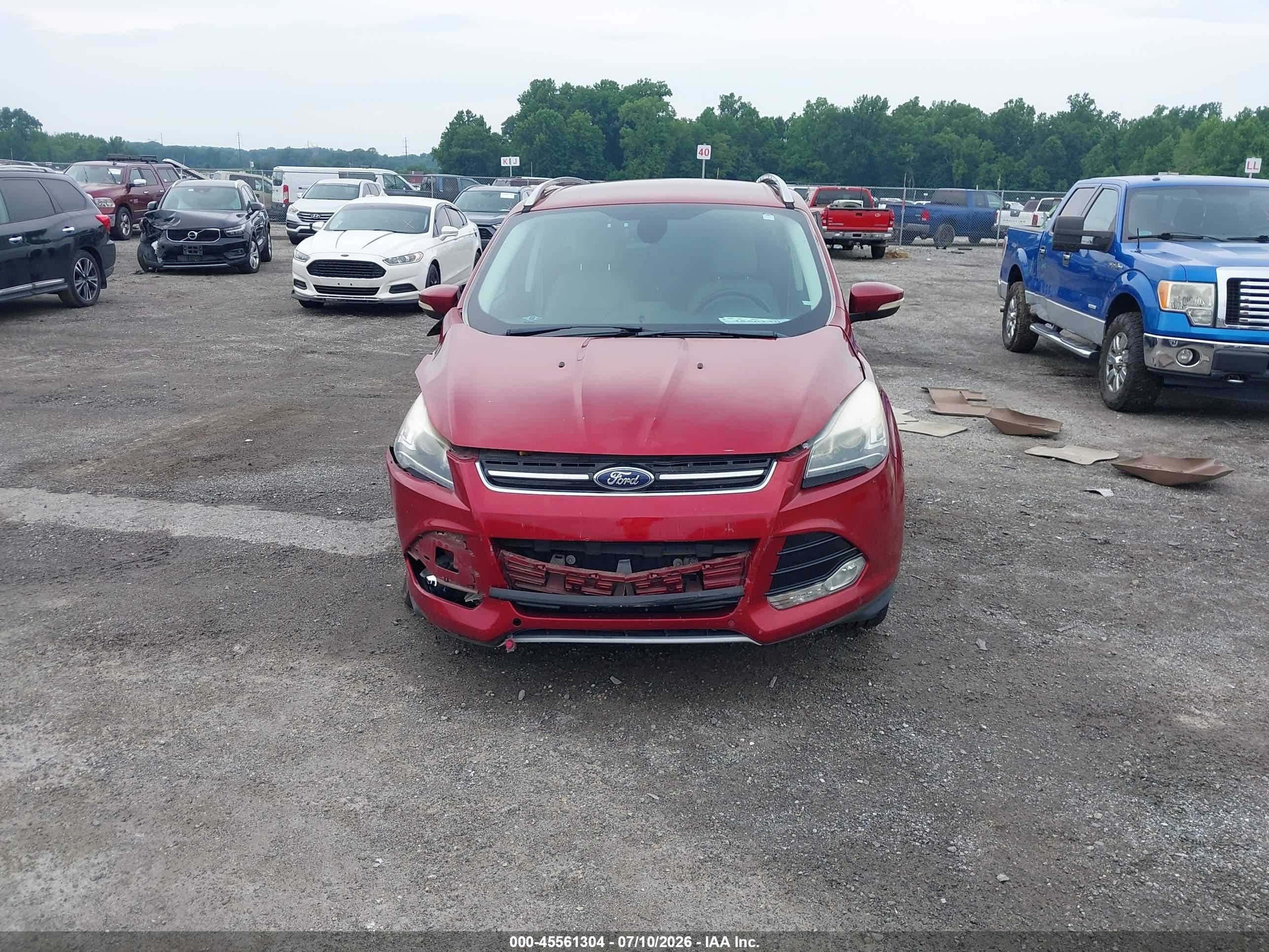 2014 Ford Escape Titanium Red vin: 1FMCU0J90EUC15842