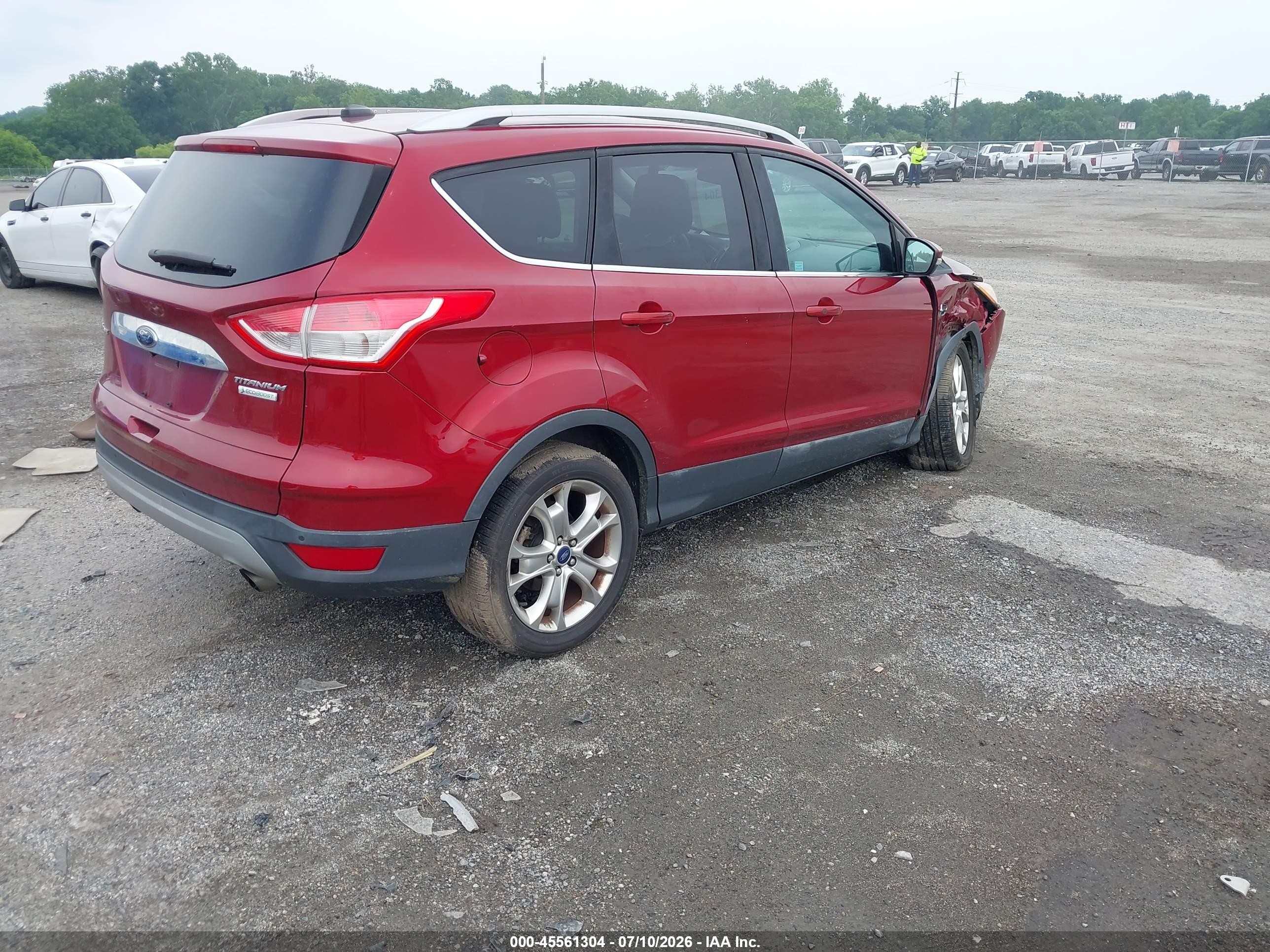 2014 Ford Escape Titanium Red vin: 1FMCU0J90EUC15842
