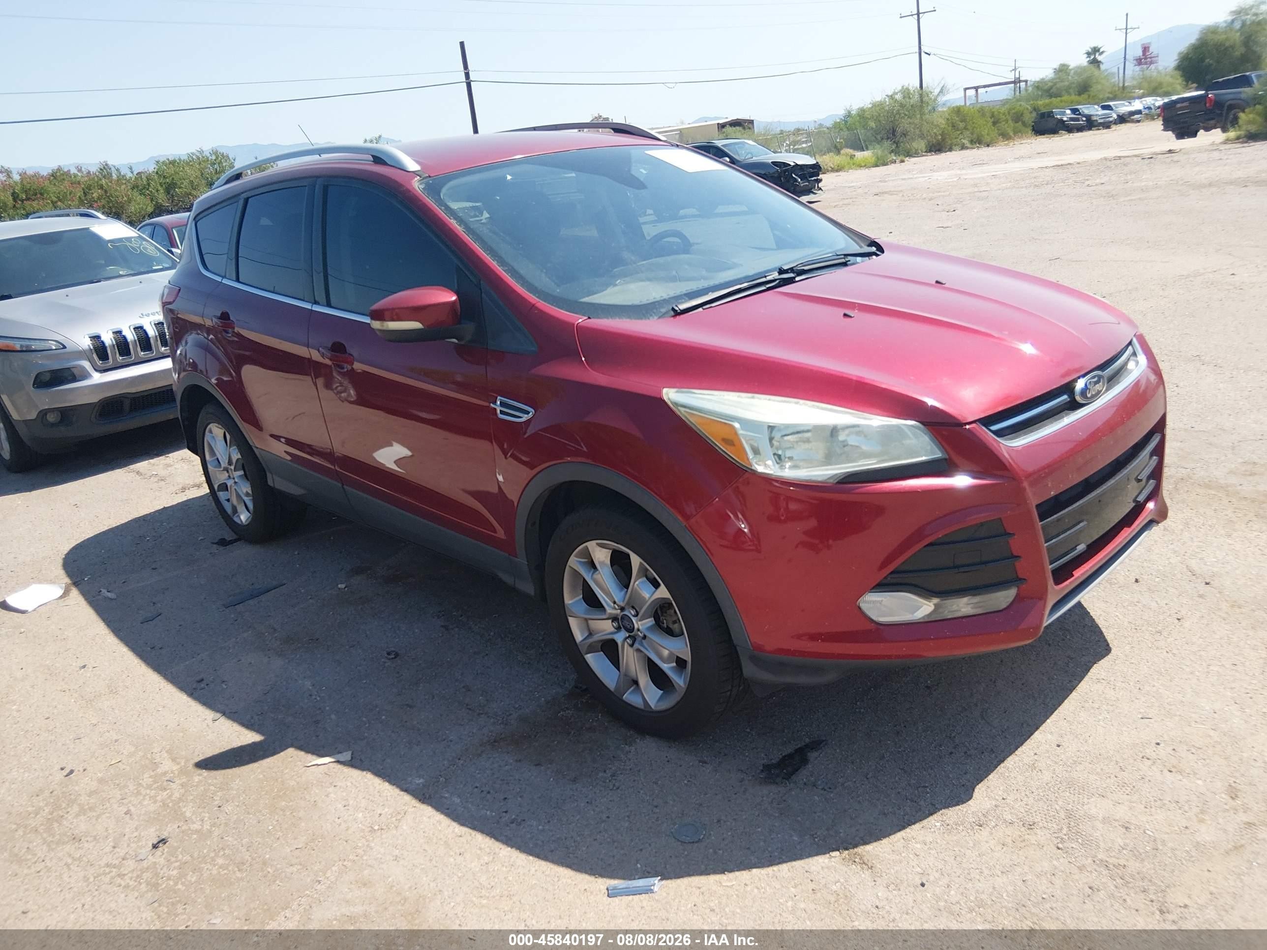 2014 Ford Escape Titanium Красный vin: 1FMCU0J90EUD71931