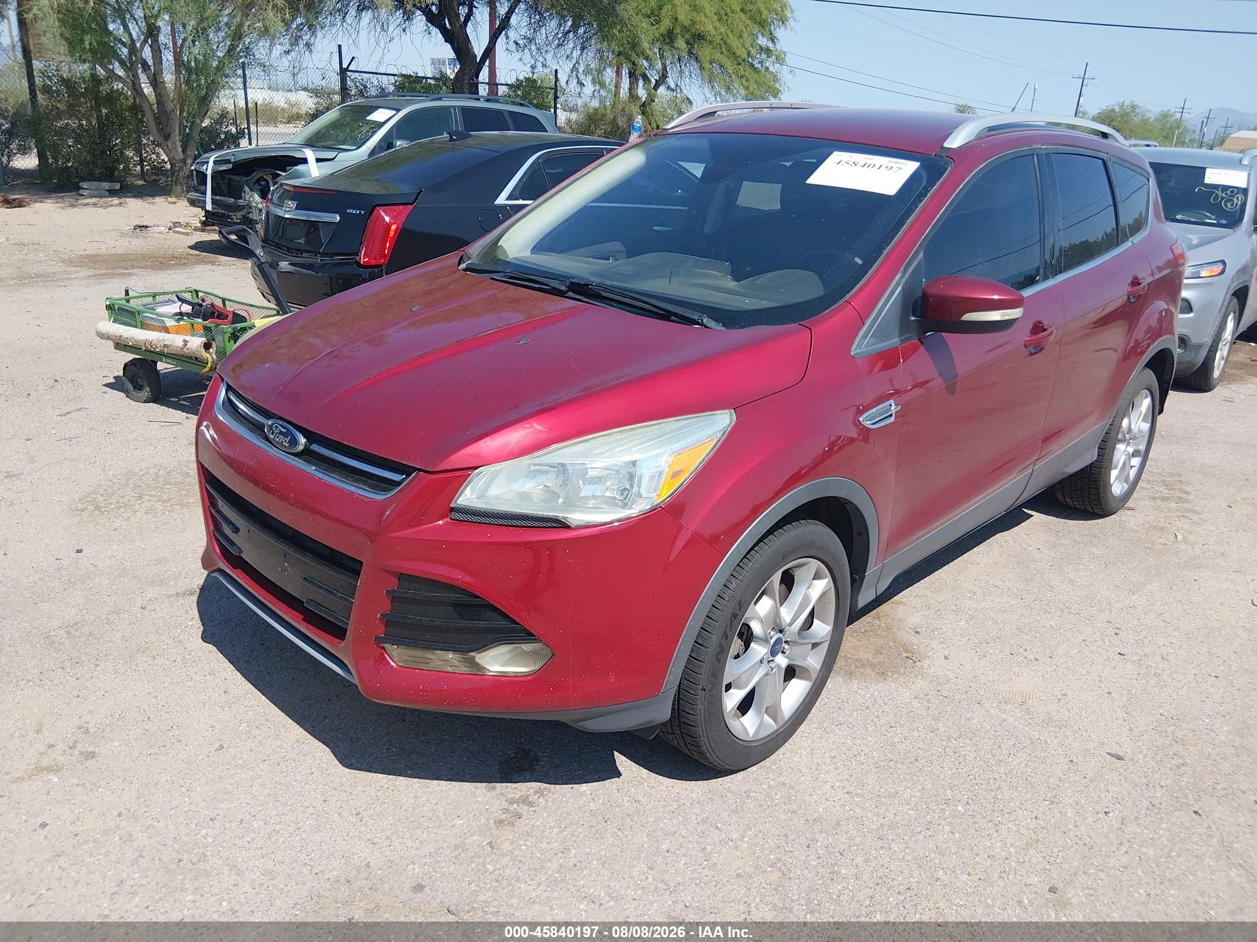 2014 Ford Escape Titanium Red vin: 1FMCU0J90EUD71931