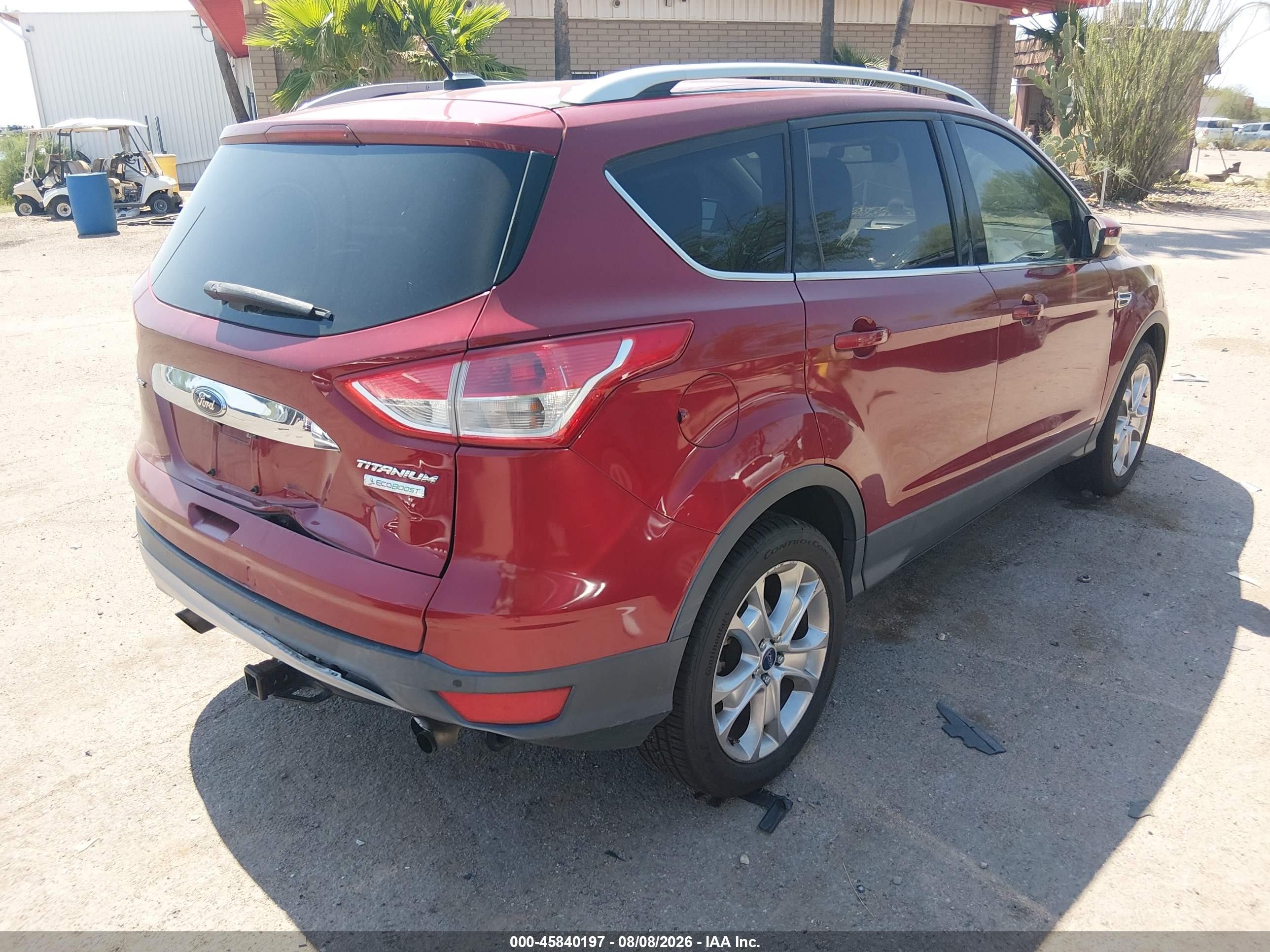 2014 Ford Escape Titanium Red vin: 1FMCU0J90EUD71931