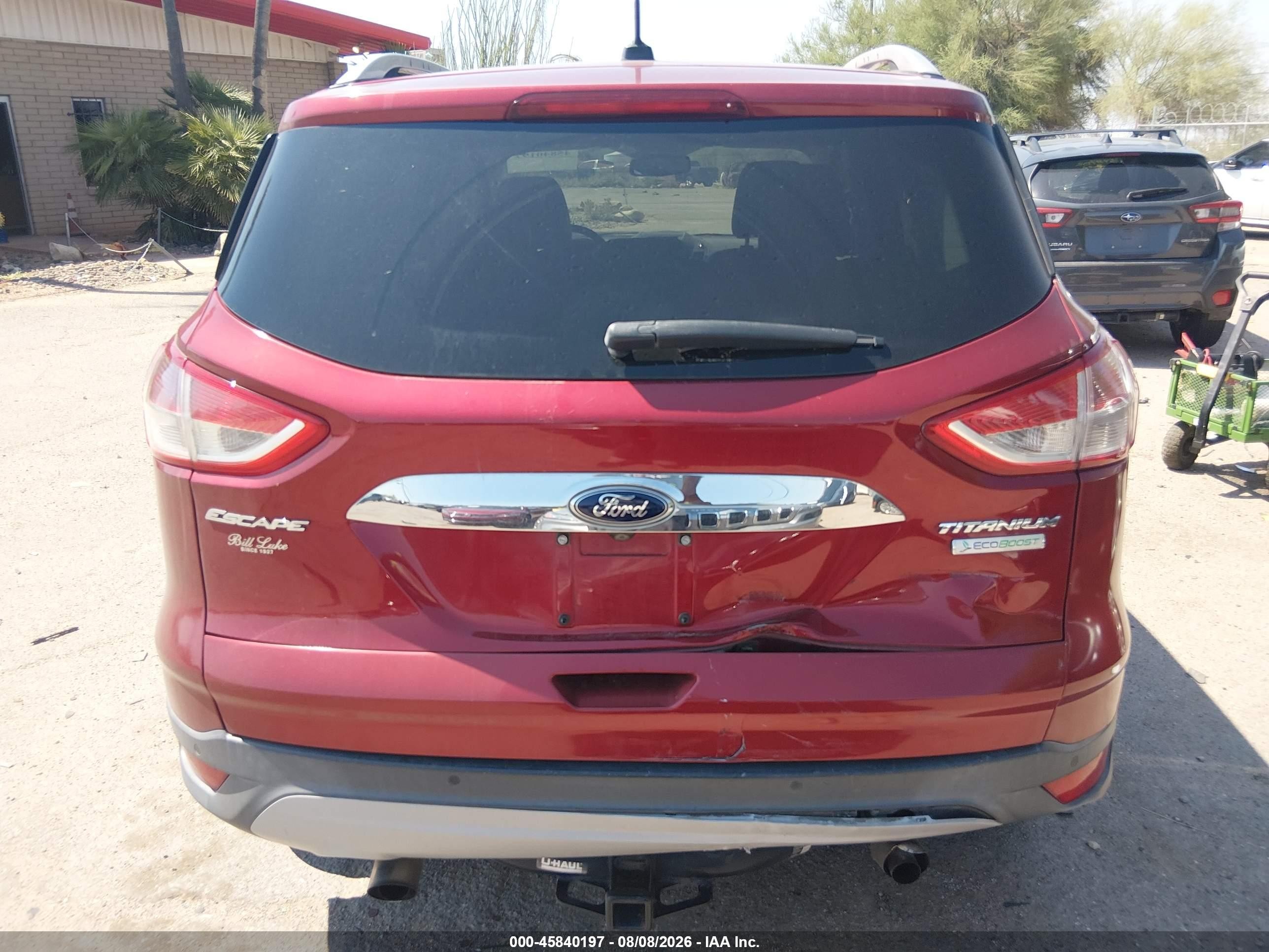 2014 Ford Escape Titanium Red vin: 1FMCU0J90EUD71931