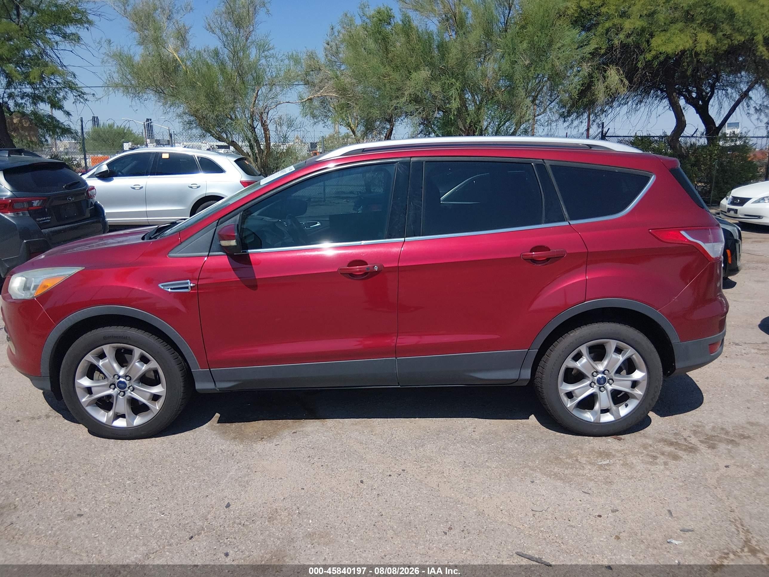 2014 Ford Escape Titanium Red vin: 1FMCU0J90EUD71931