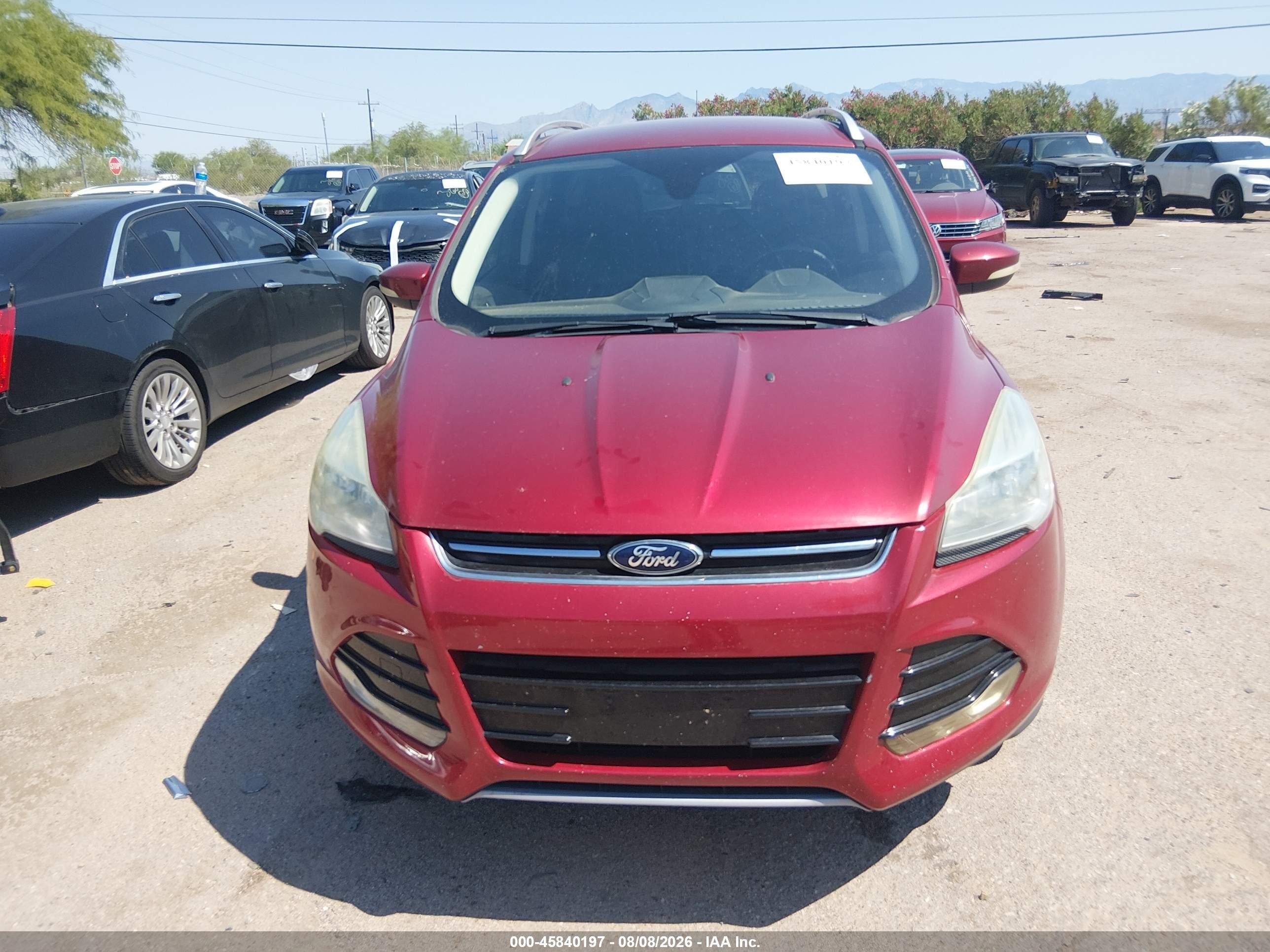 2014 Ford Escape Titanium Red vin: 1FMCU0J90EUD71931
