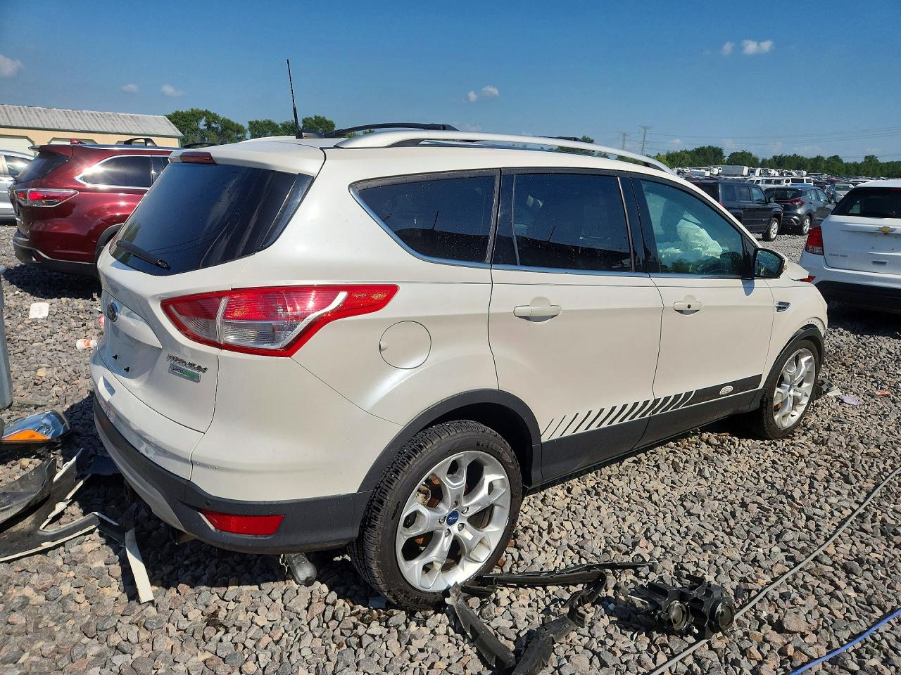 2013 Ford Escape Titanium White vin: 1FMCU0J91DUA58143