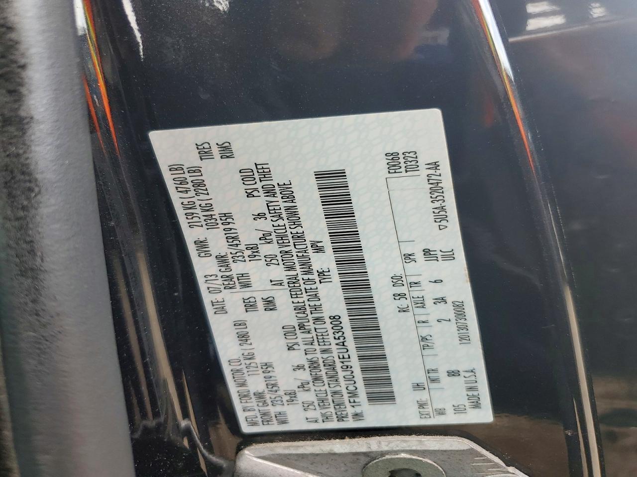 2014 Ford Escape Titanium Черный vin: 1FMCU0J91EUA53008