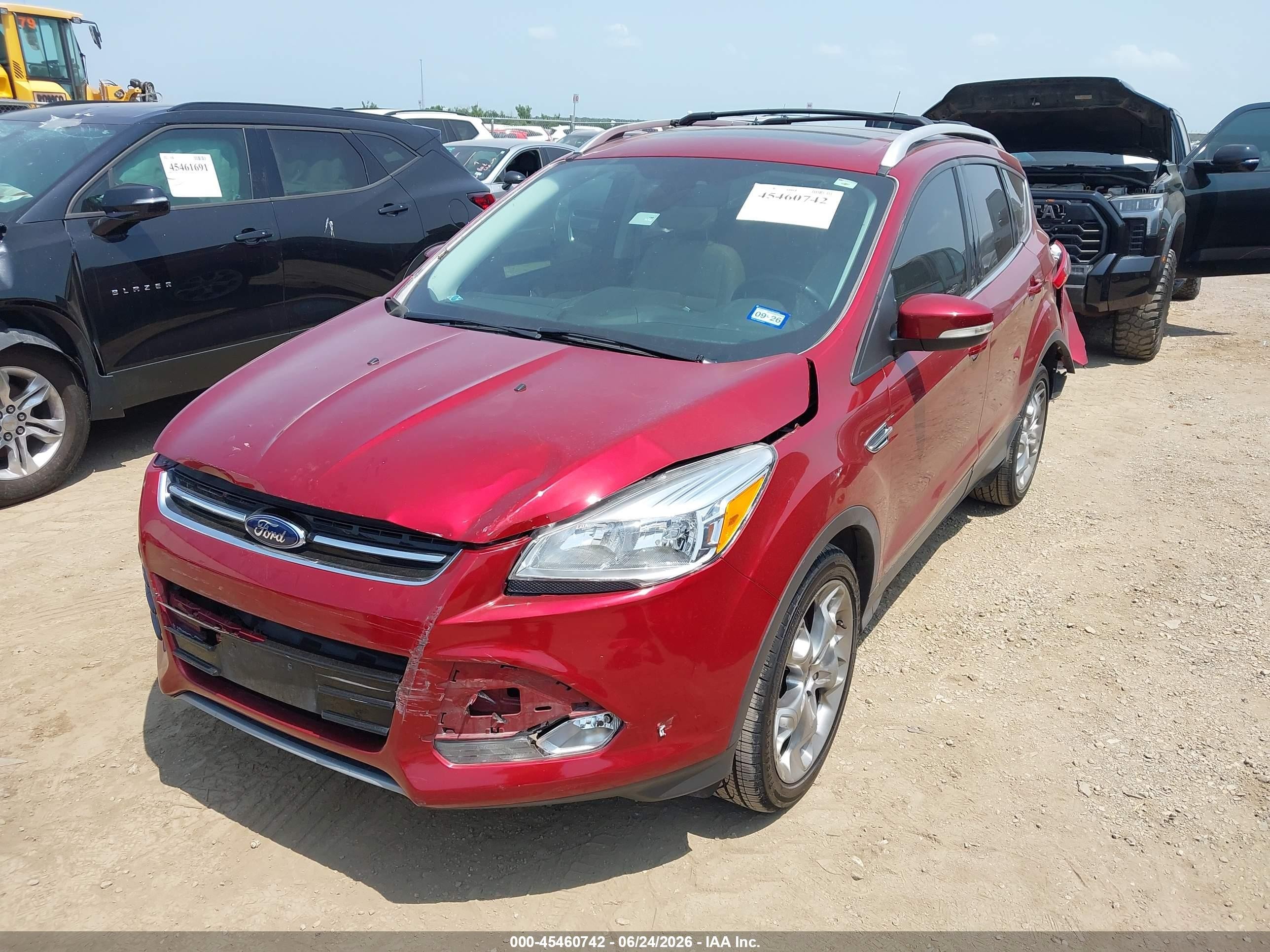 2015 Ford Escape Titanium Red vin: 1FMCU0J91FUA17093