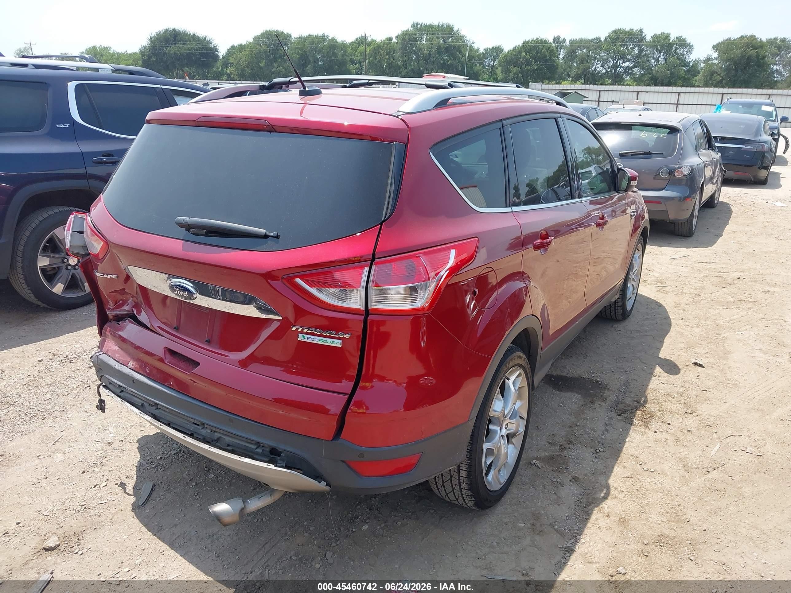 2015 Ford Escape Titanium Red vin: 1FMCU0J91FUA17093