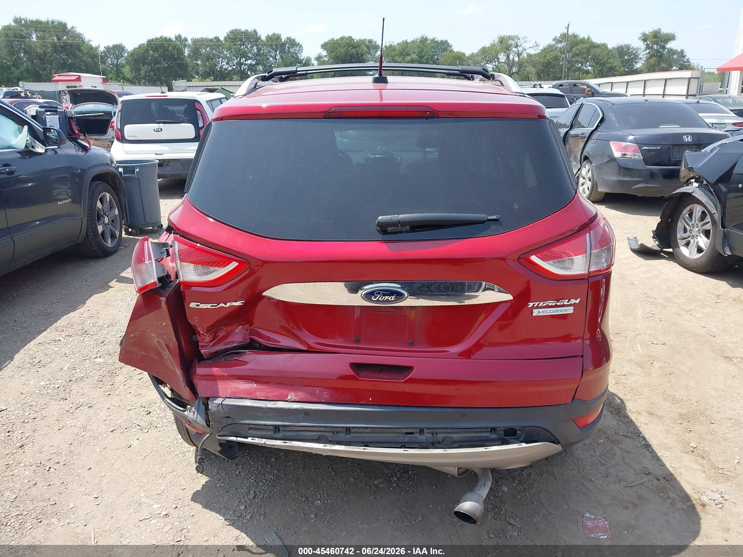 2015 Ford Escape Titanium Red vin: 1FMCU0J91FUA17093