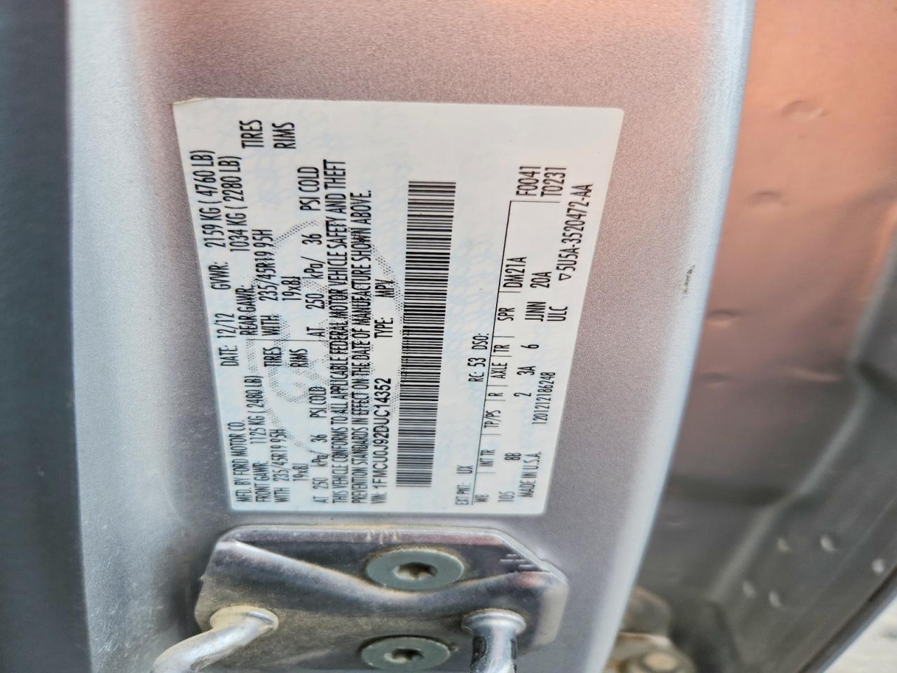 2013 Ford Escape Titanium Silver vin: 1FMCU0J92DUC14352
