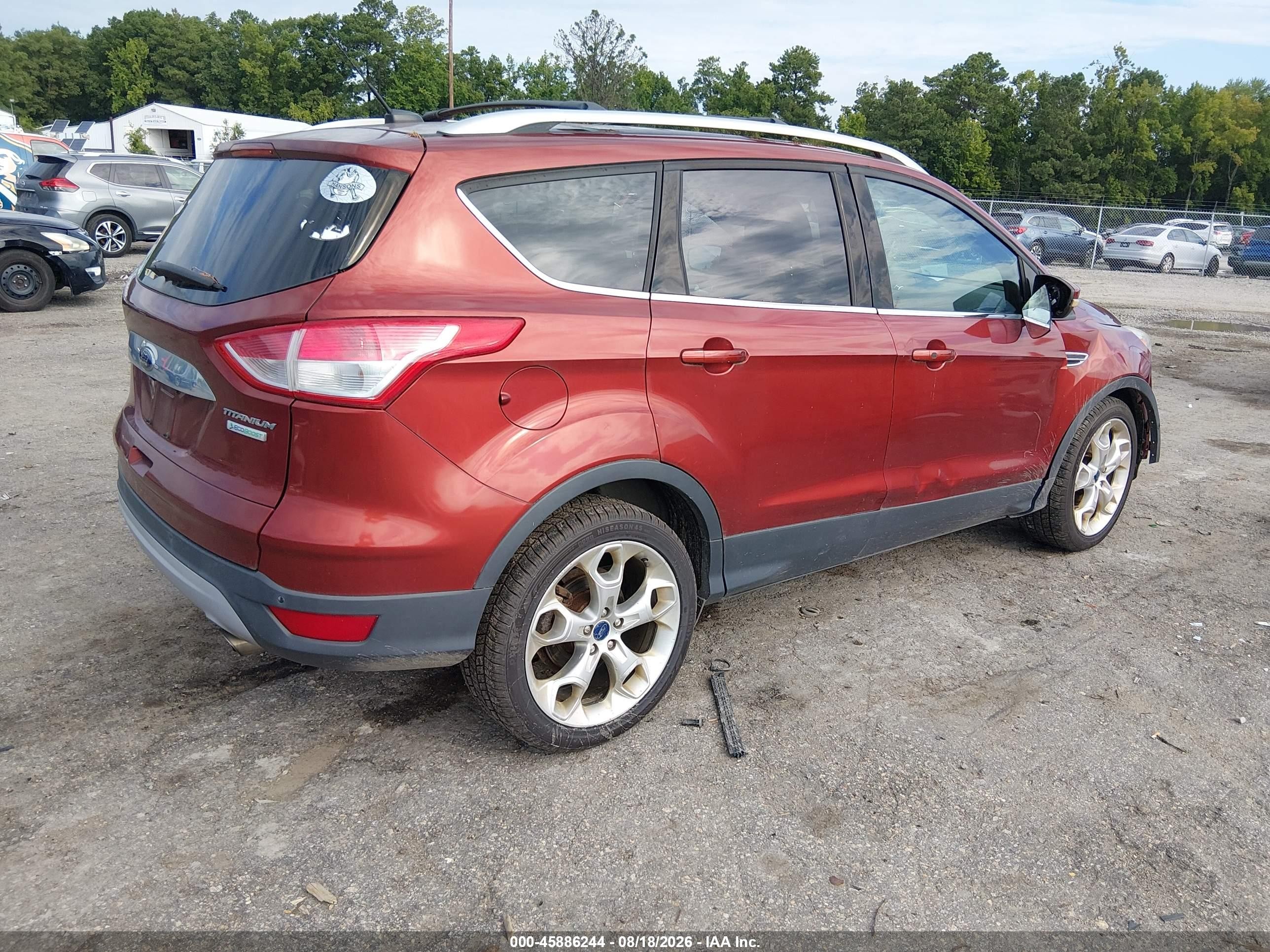 2014 Ford Escape Titanium Бордовый vin: 1FMCU0J92EUB27858