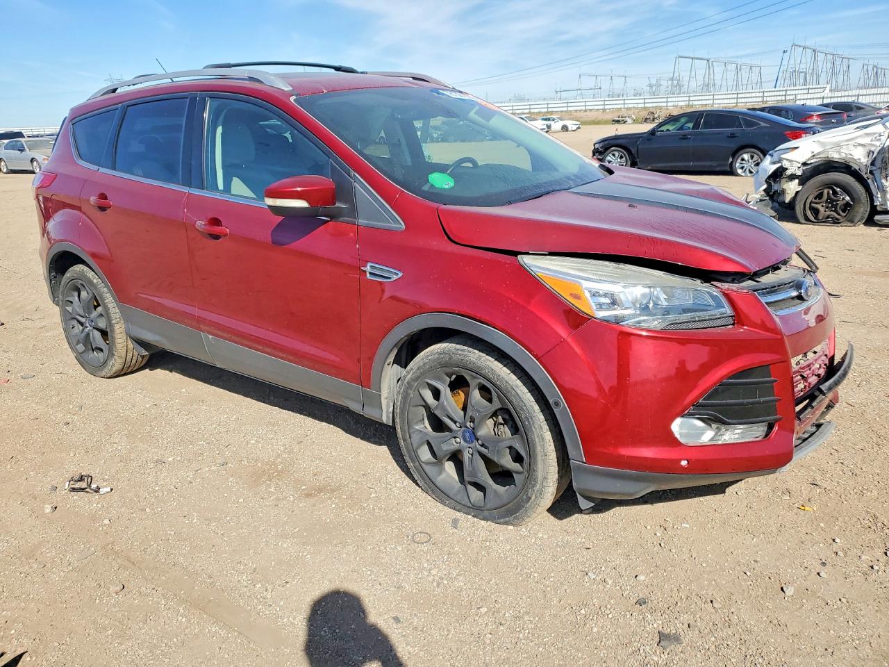 2014 Ford Escape Titanium Red vin: 1FMCU0J92EUD87838