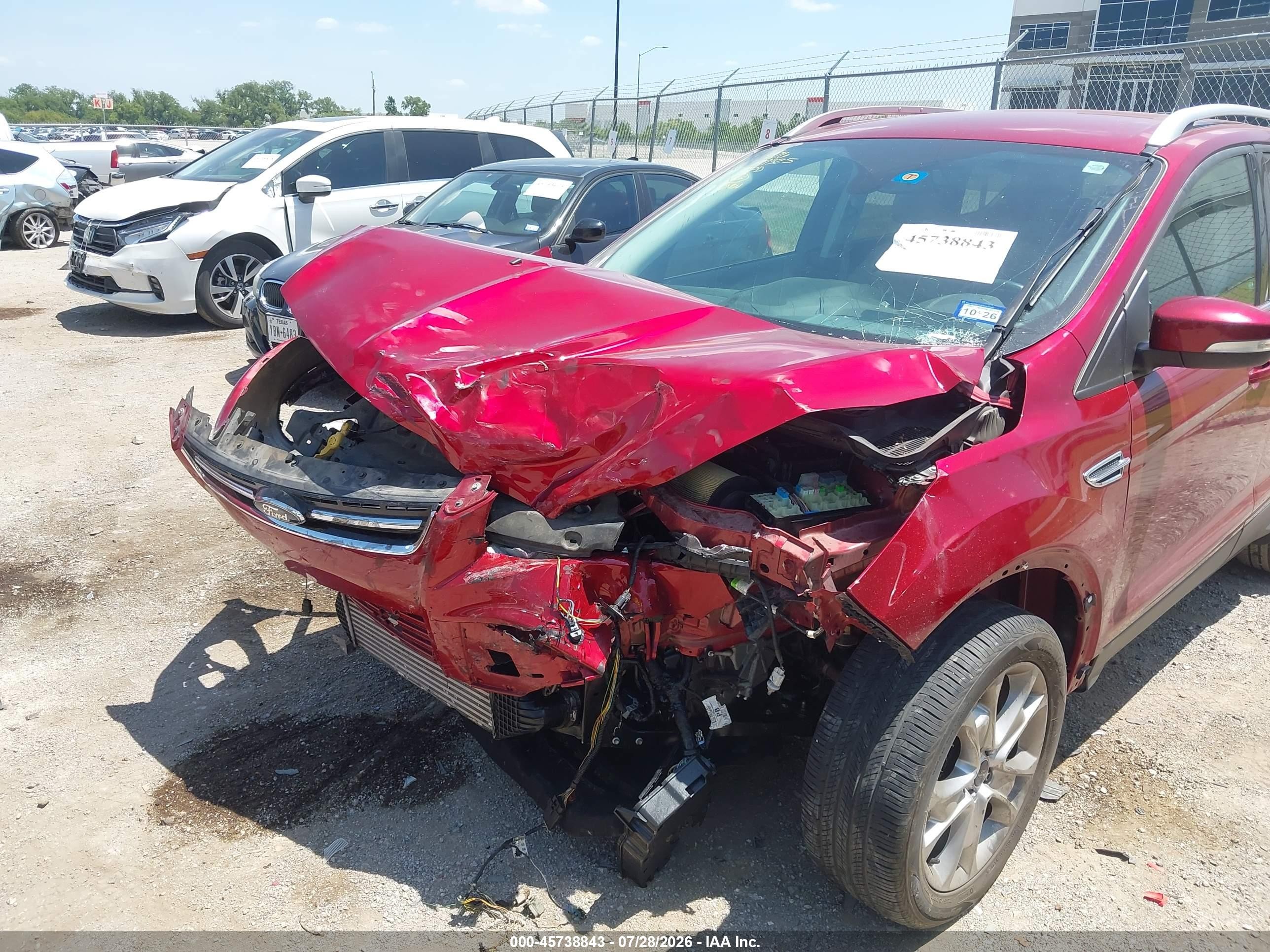 2015 Ford Escape Titanium Red vin: 1FMCU0J92FUC26326