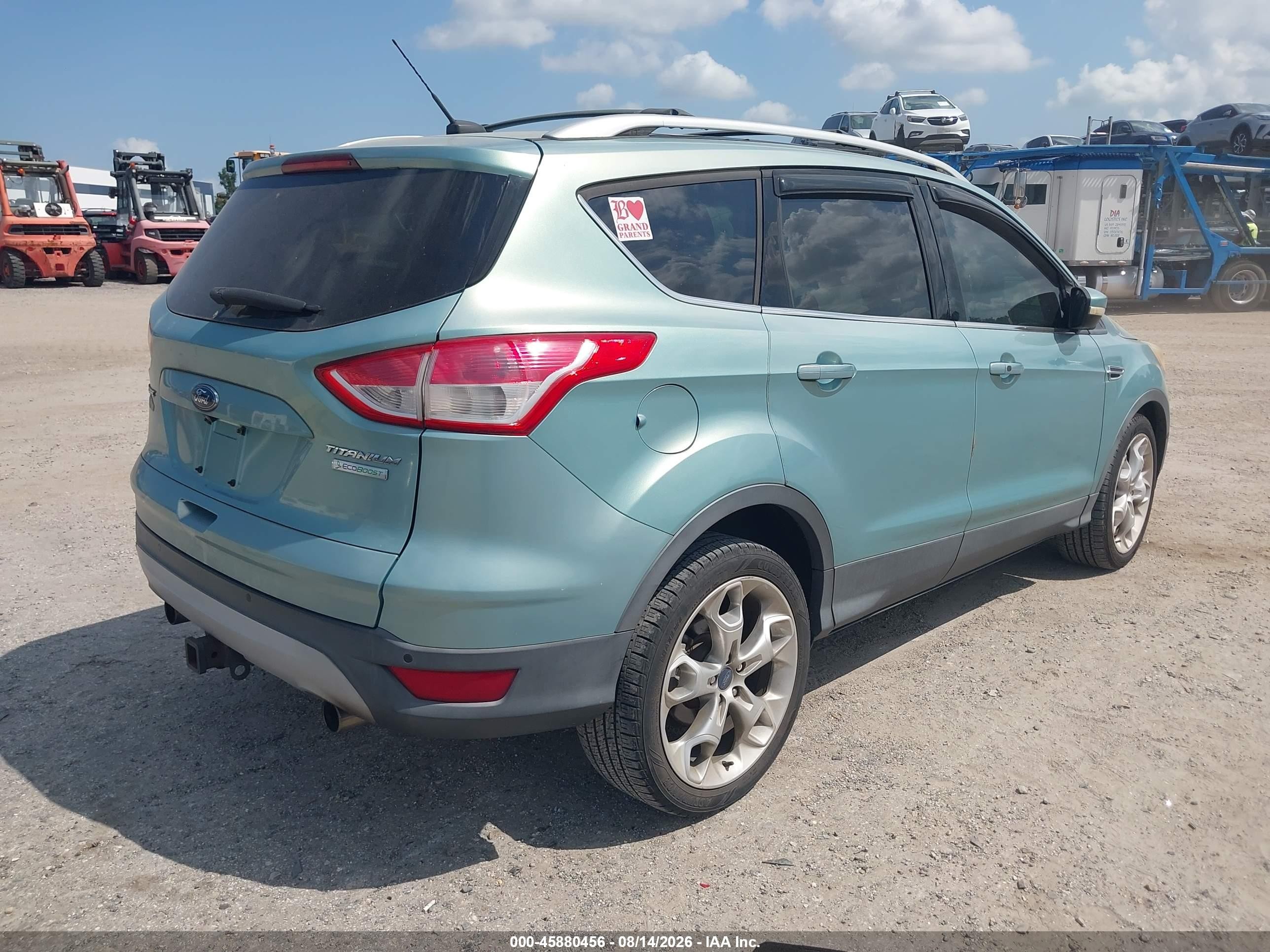 2013 Ford Escape Titanium Green vin: 1FMCU0J93DUC09144