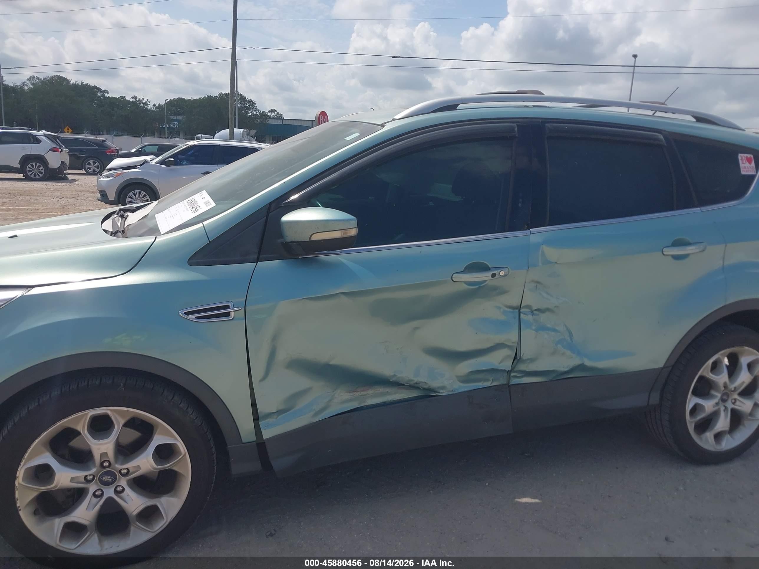 2013 Ford Escape Titanium Green vin: 1FMCU0J93DUC09144