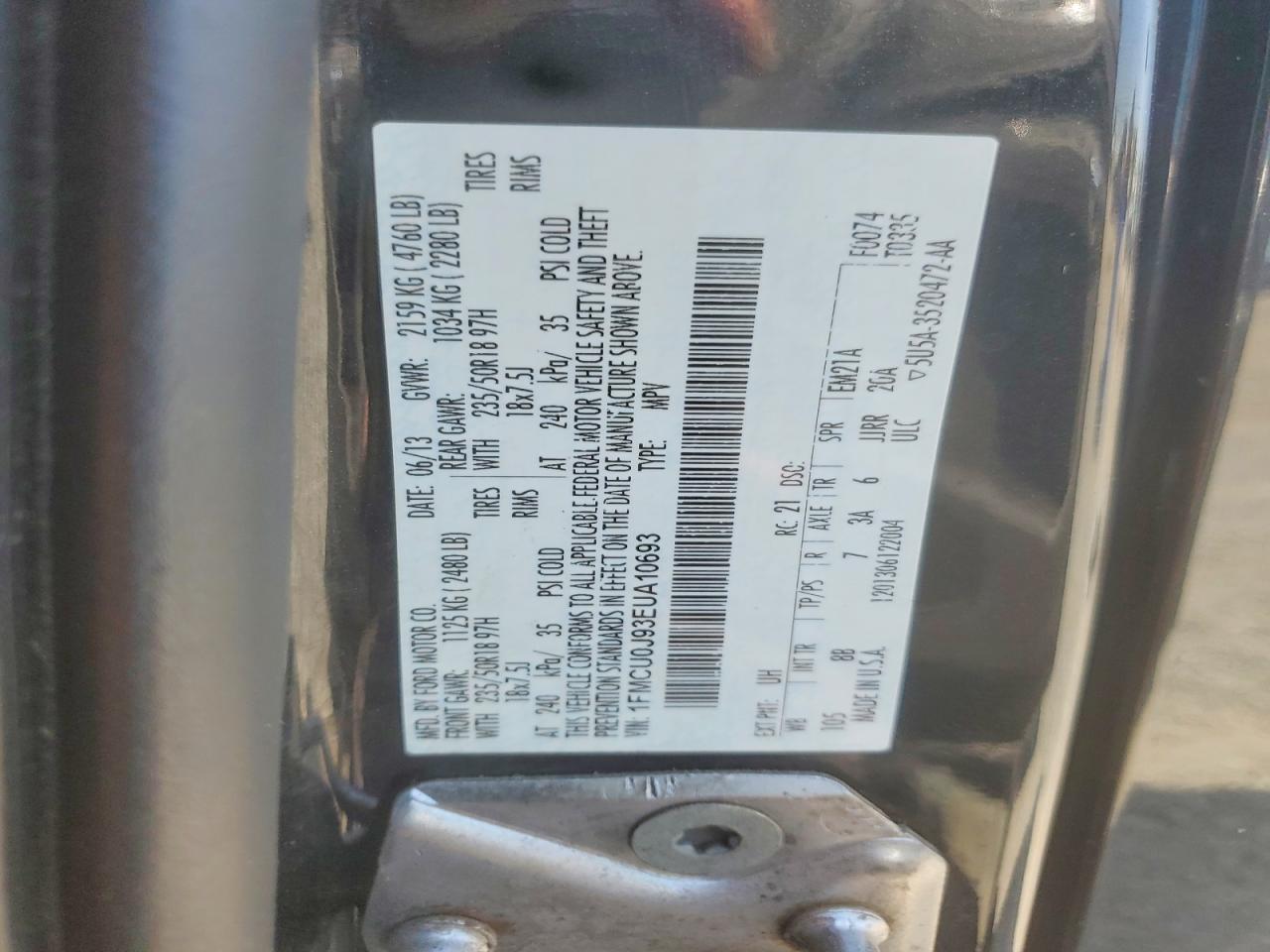 2014 Ford Escape Titanium Black vin: 1FMCU0J93EUA10693