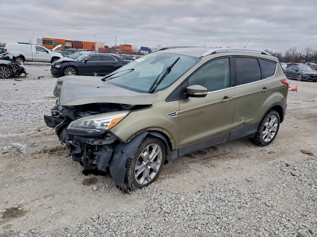 2014 Ford Escape Titanium Green vin: 1FMCU0J93EUB19798