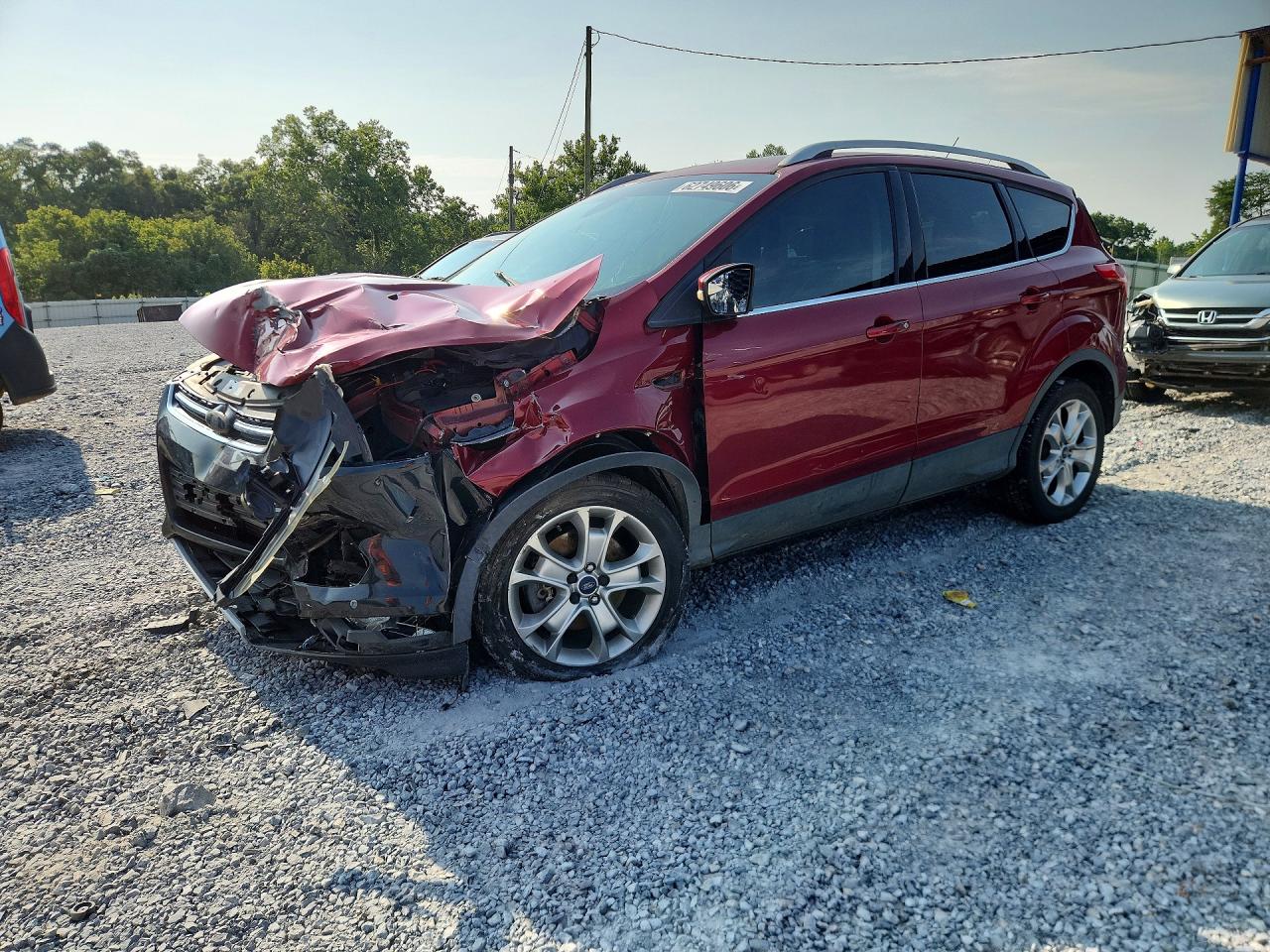 2014 Ford Escape Titanium Red vin: 1FMCU0J93EUB75031