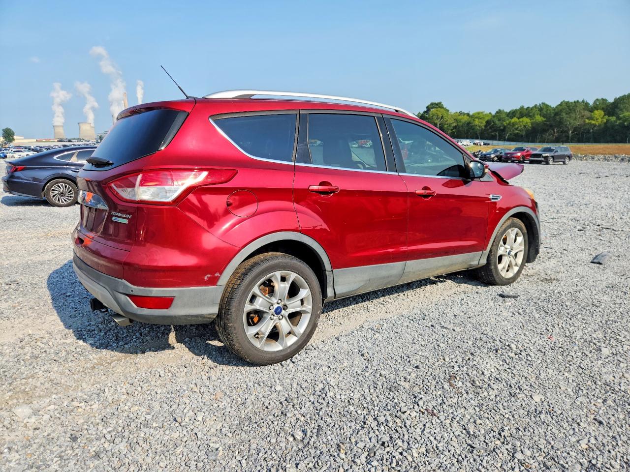 2014 Ford Escape Titanium Red vin: 1FMCU0J93EUB75031