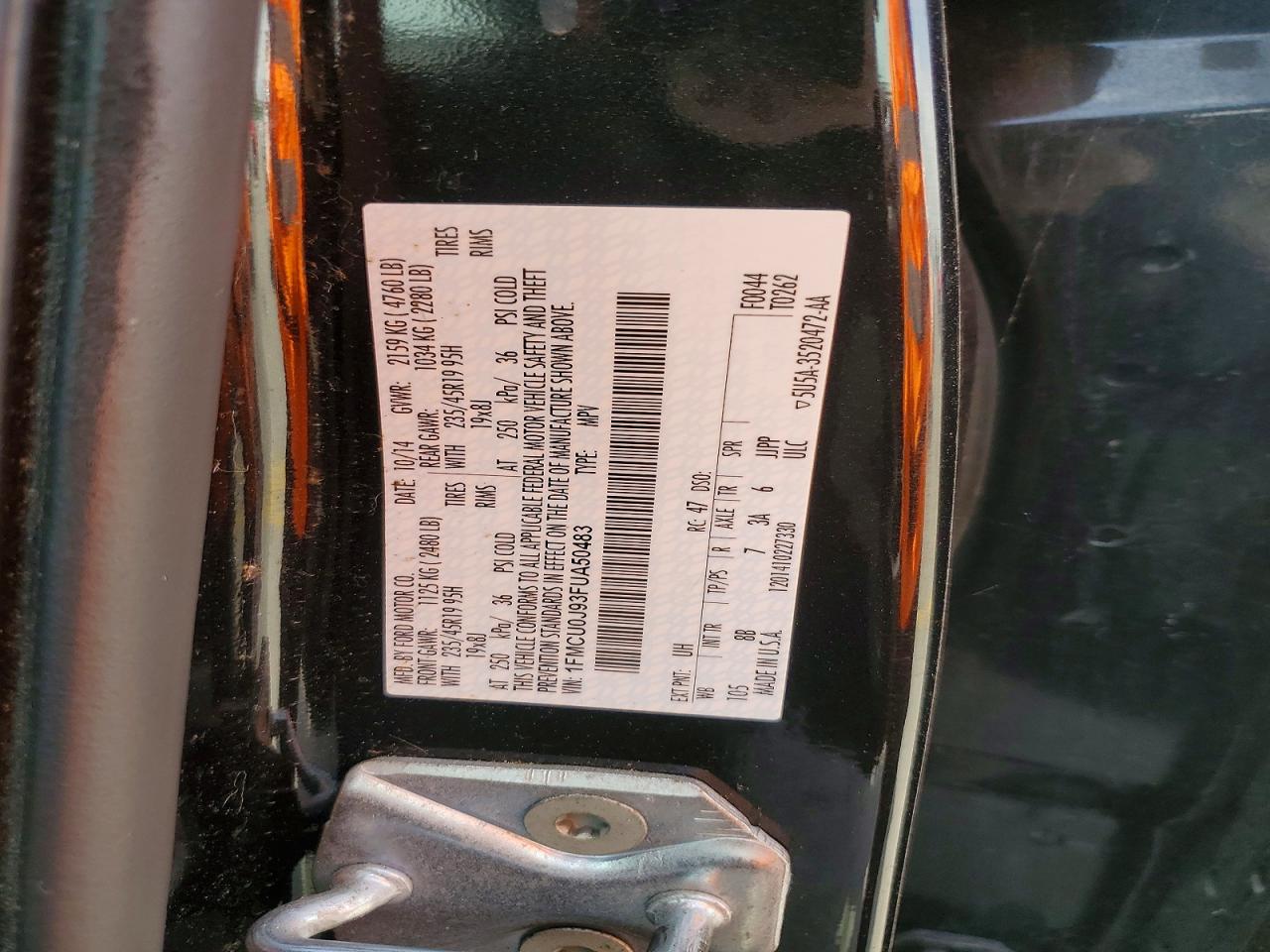 2015 Ford Escape Titanium Black vin: 1FMCU0J93FUA50483