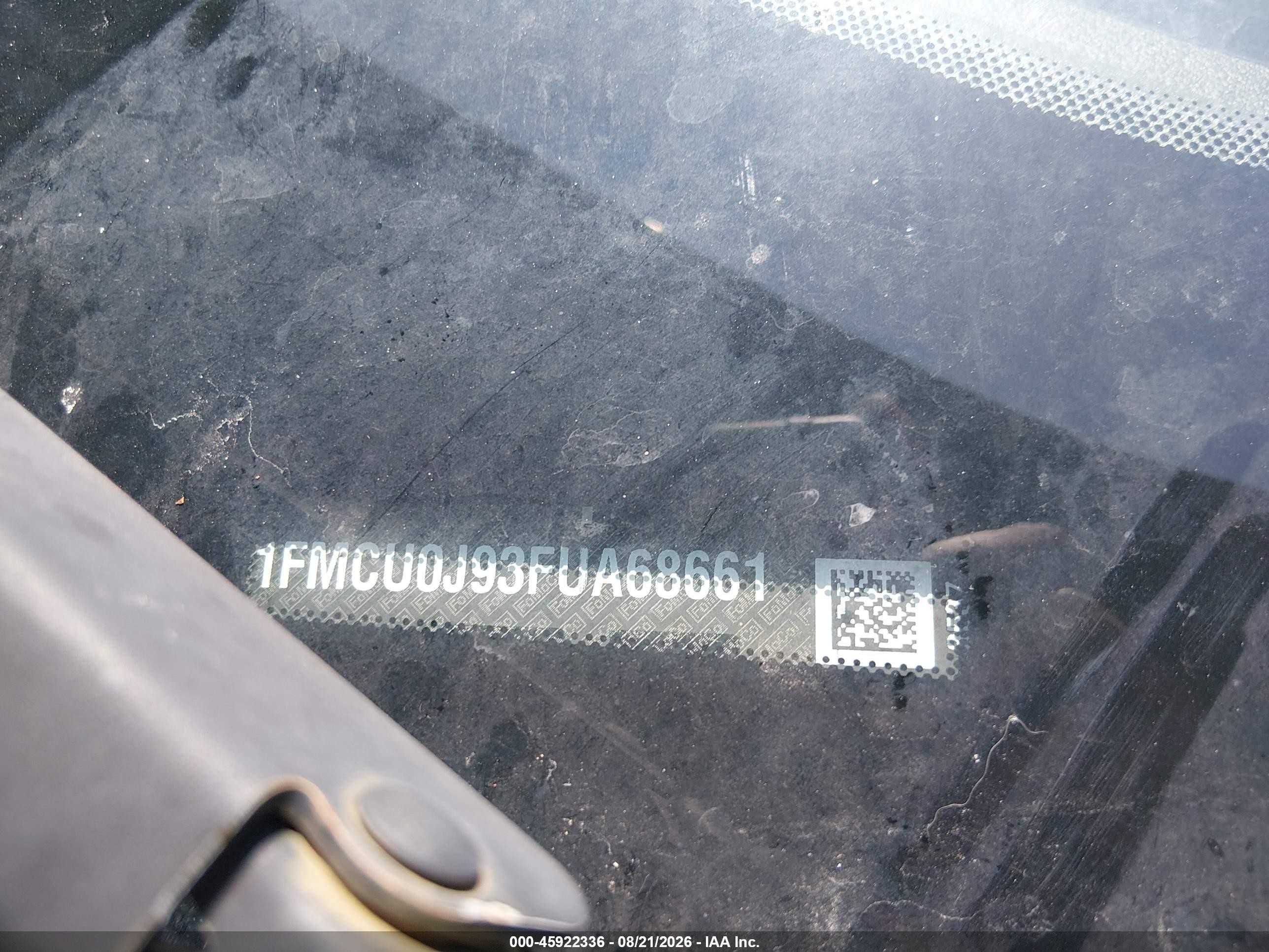 2015 Ford Escape Titanium Черный vin: 1FMCU0J93FUA68661